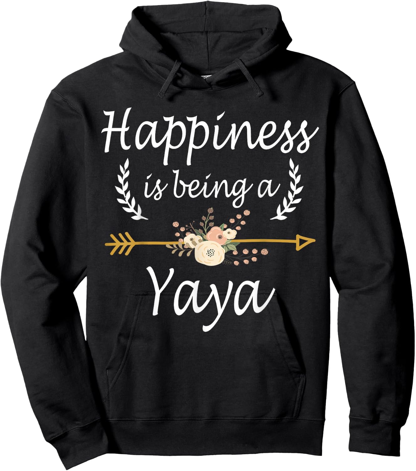 Happiness Is Being A Yaya Shirt Cute Mothers Day Gifts Hoodie - Hoodie | Black