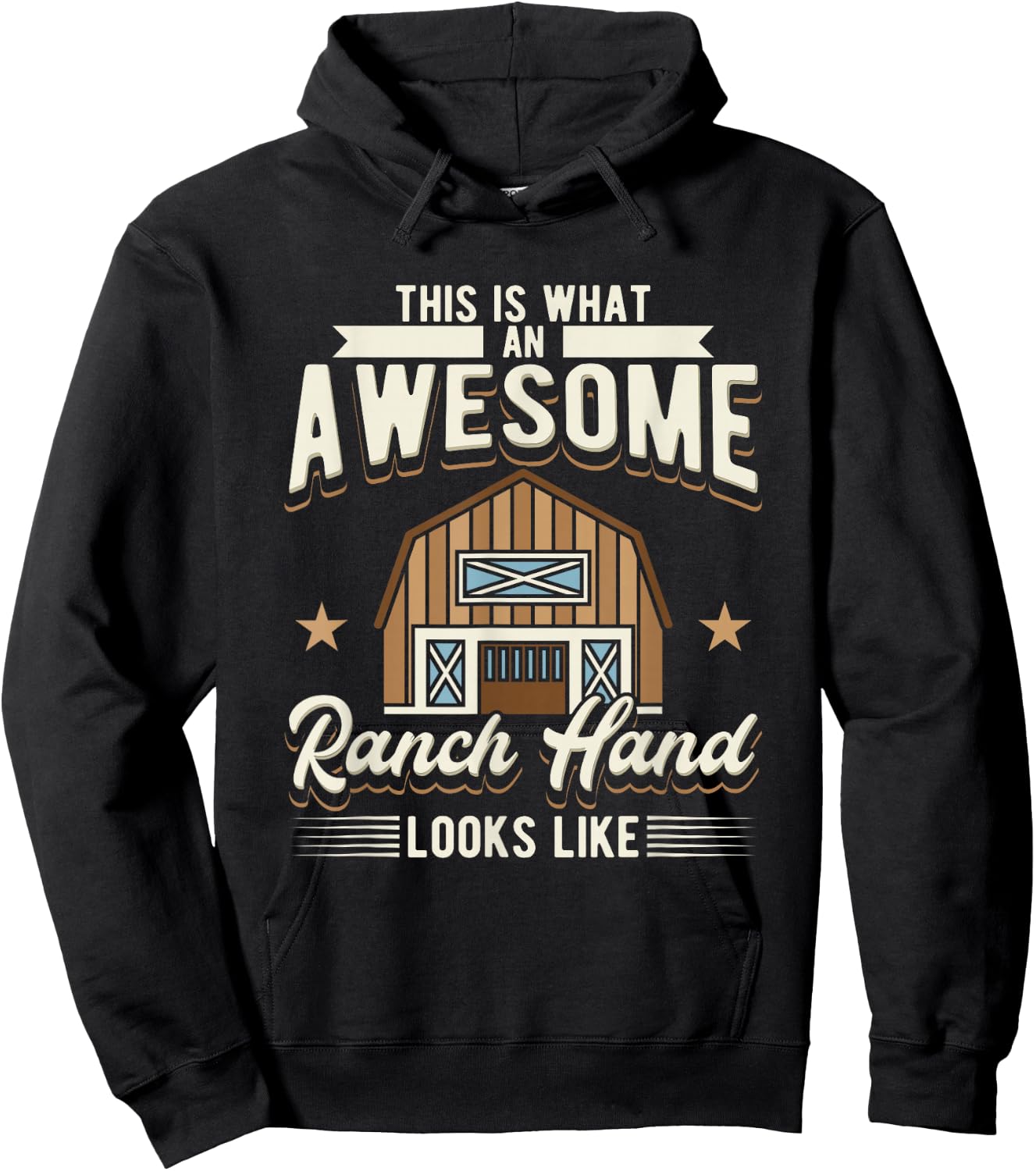 This Is What An Awesome Ranch Hand Looks Like Cowboy Hoodie - Hoodie | Black