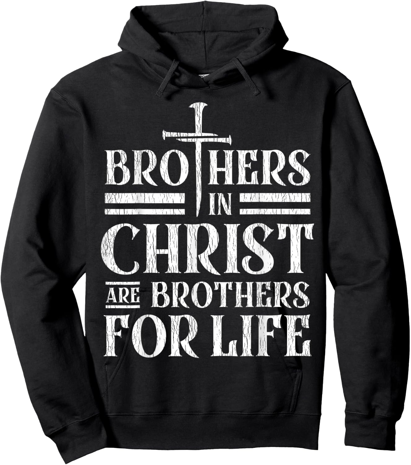 Brothers in Christ are brothers for life vintage Hoodie - Hoodie | Black