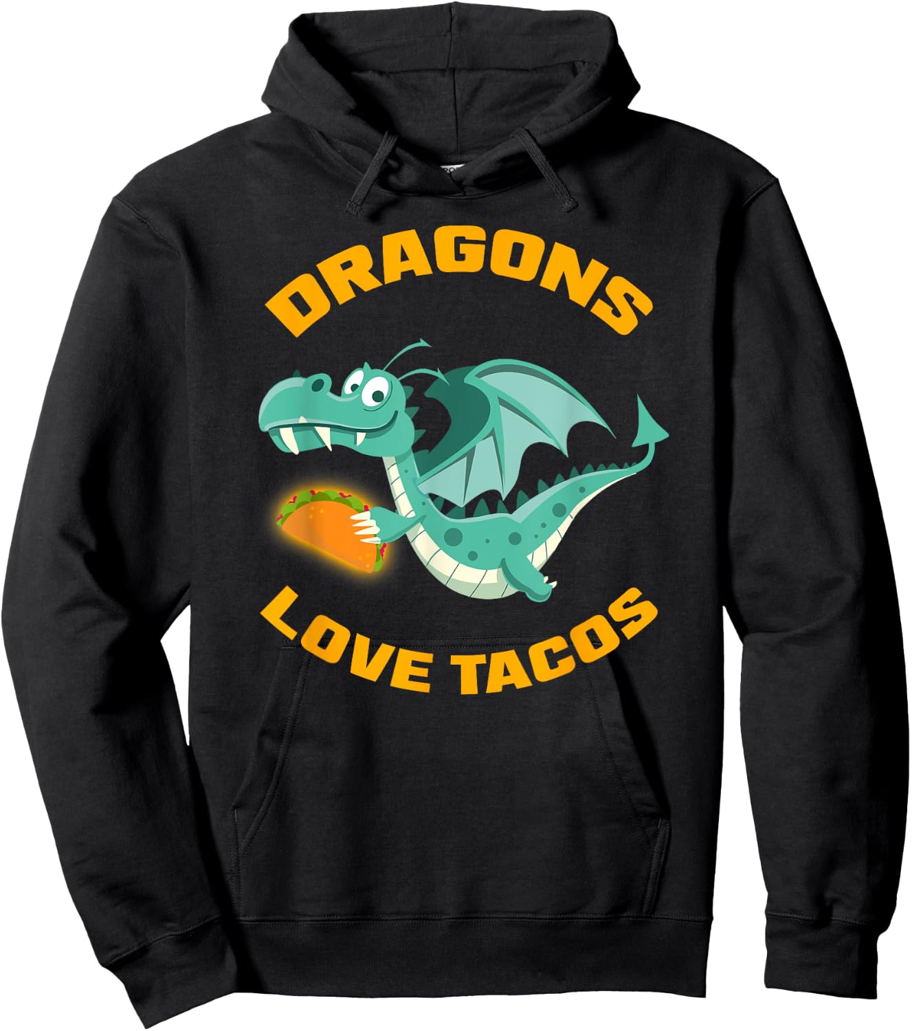 Dragons Love Tacos Funny Taco Hoodie - Hoodie | Black