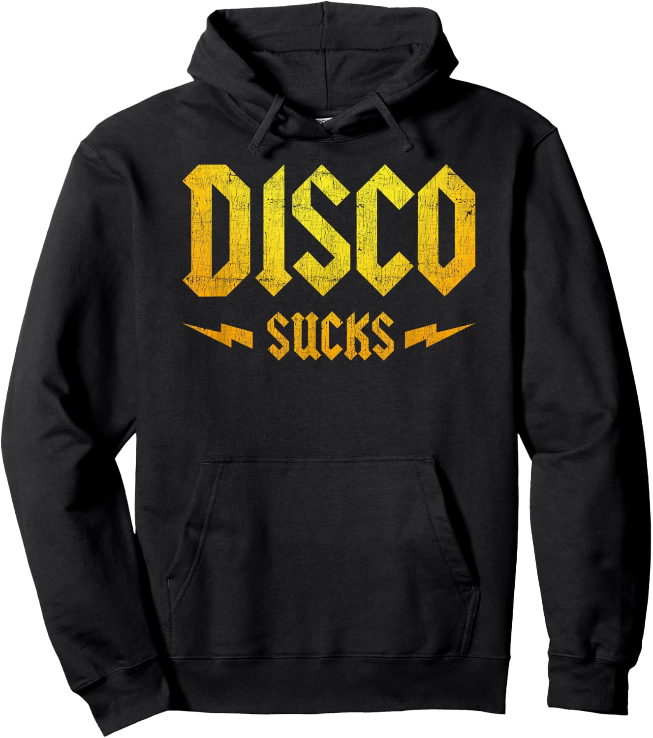 Disco Sucks 70s Funky Retro Vintage Rock Concert Hoodie - Hoodie | Black