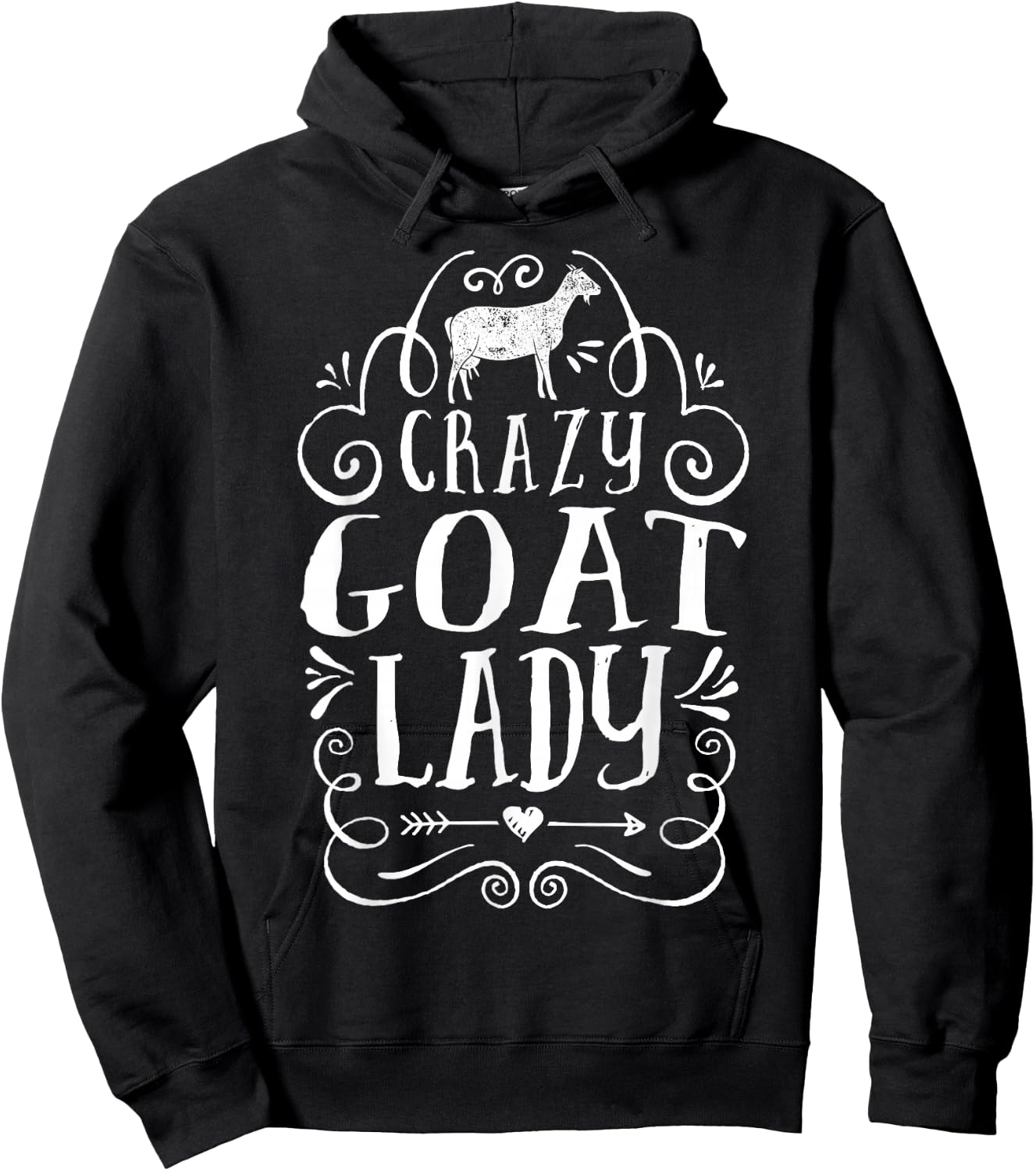 Crazy Goat Lady Girls Women Farmer Farm Animal Lover Vintage Hoodie - Hoodie | Black