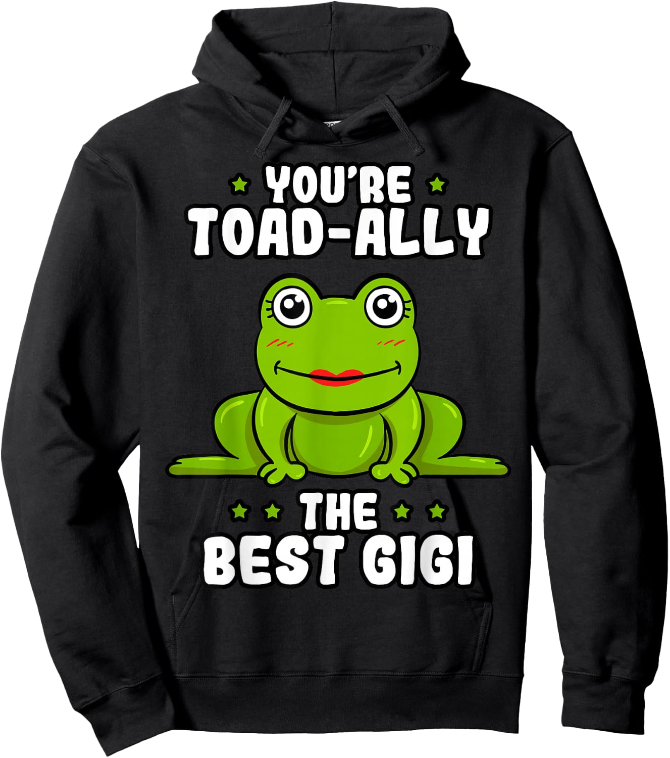 Toad-Ally The Best Gigi Frog Lover Toad Grandmother Hoodie - Hoodie | Black