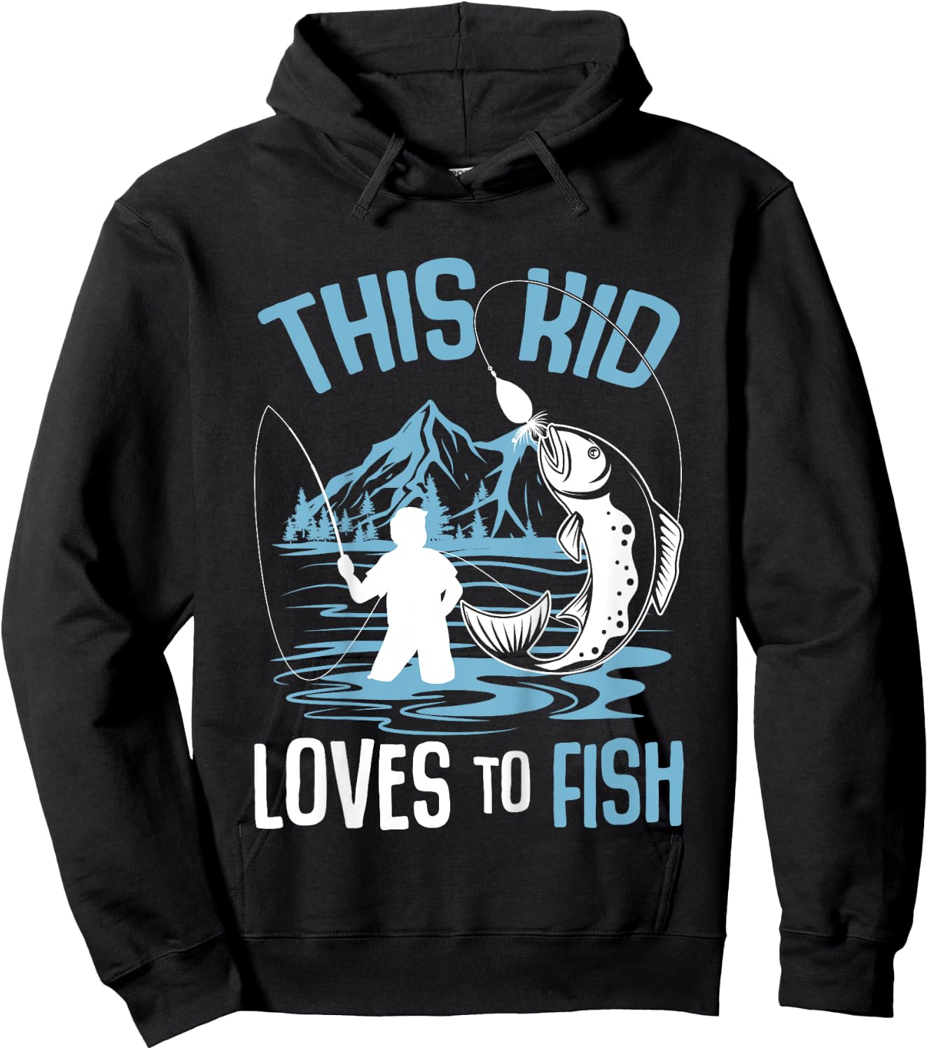 This Kid Loves To Fish Fishing Boys Hoodie - Hoodie | Black