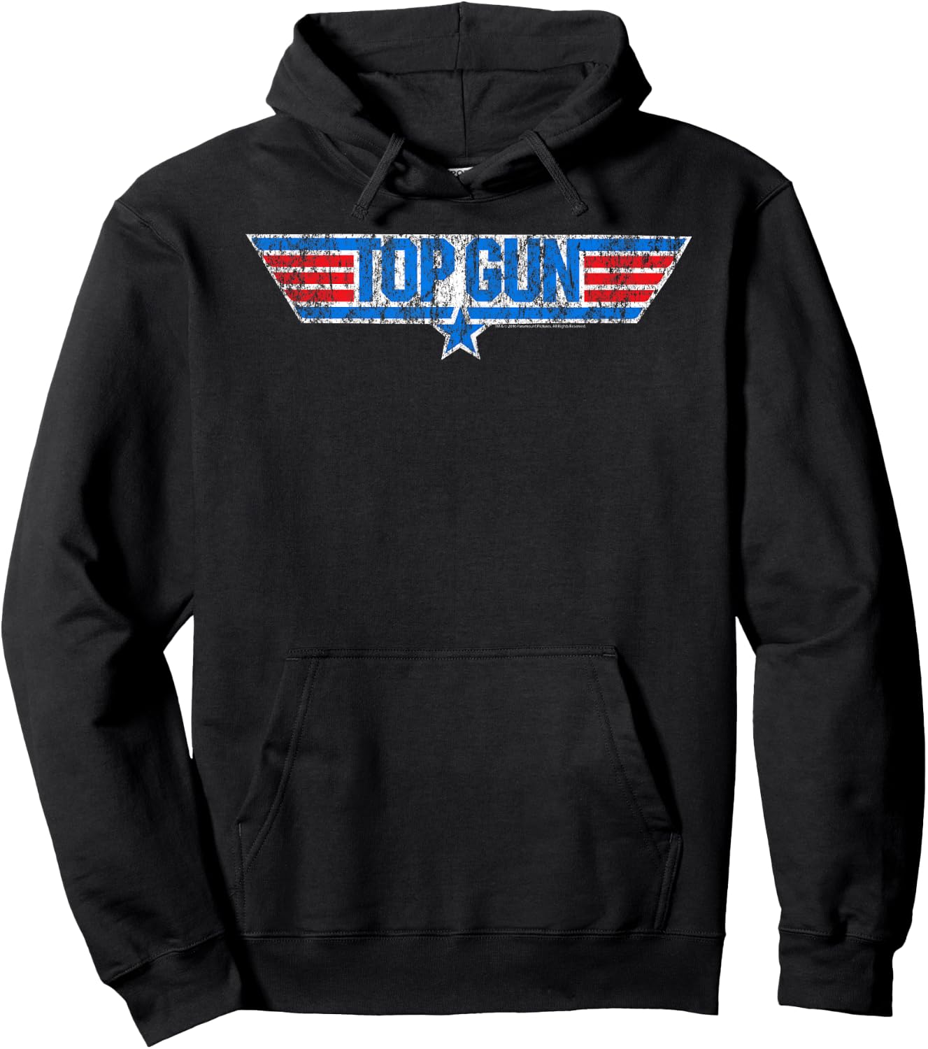 Top Gun Distressed Logo Action Movie Hoodie - Hoodie | Black