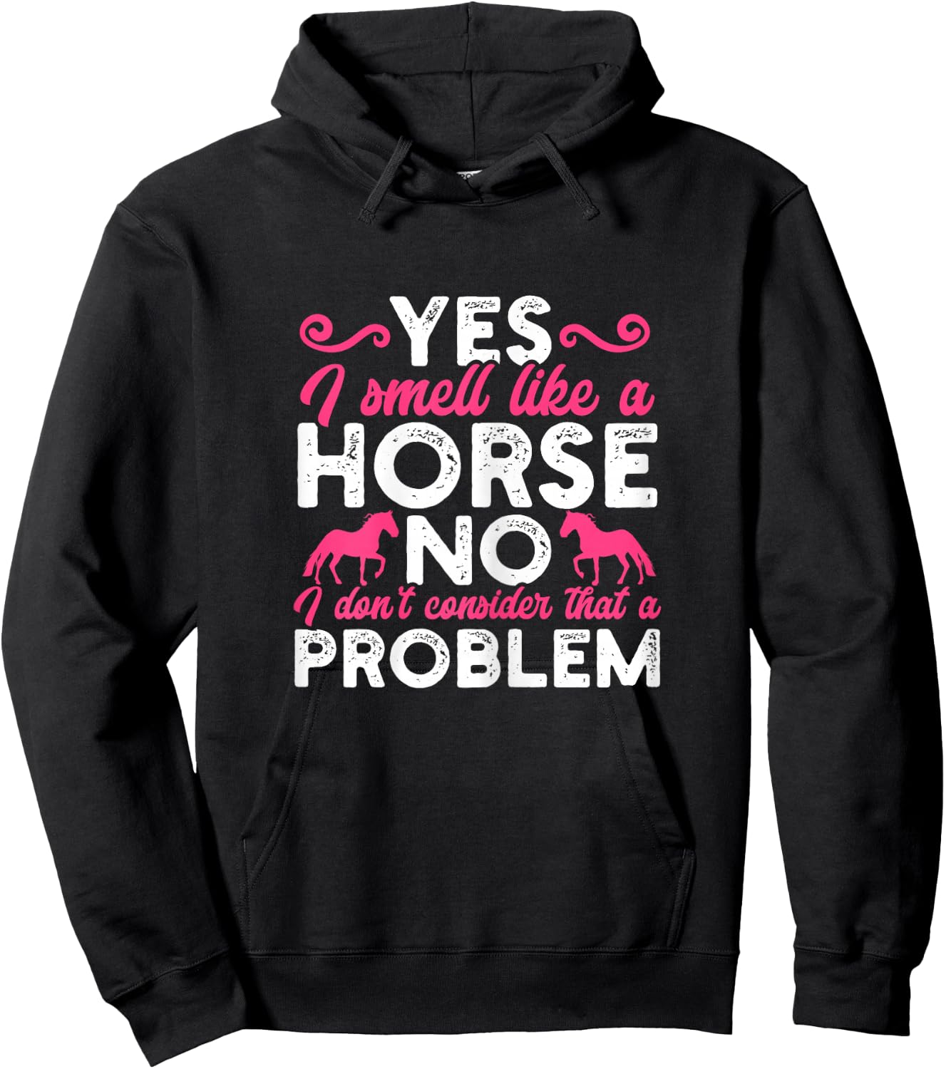 Smell Like a Horse Funny Horseback Riding Girl Horse Riding Hoodie - Hoodie | Black