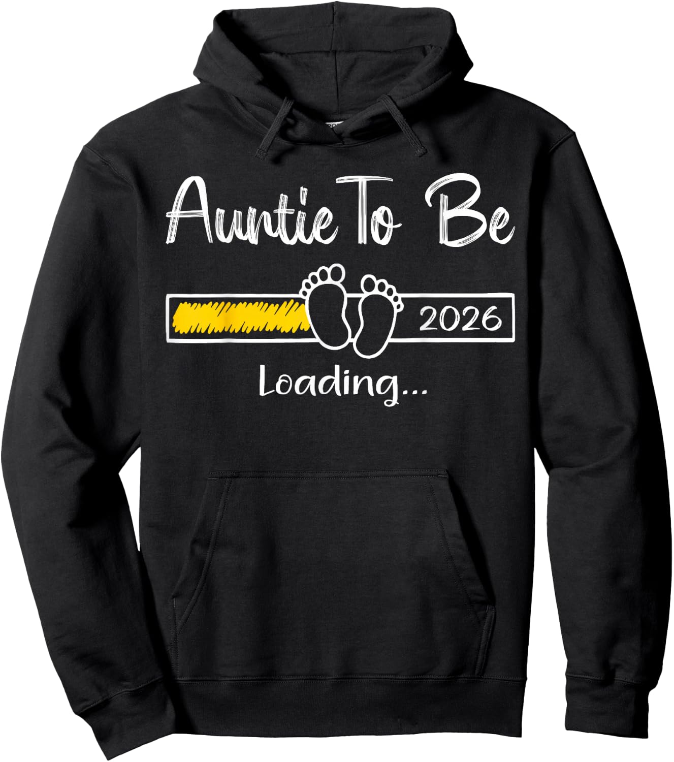 Auntie to Be 2026 Loading Soon to Be Auntie Est 2026 Hoodie - Hoodie | Black