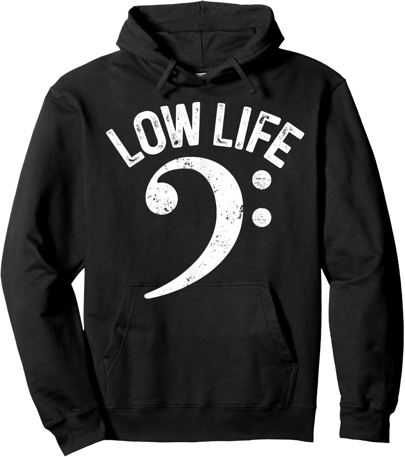 Bass Clef Low Life Music Marching Band Low Brass Bass Note Hoodie - Hoodie | Black