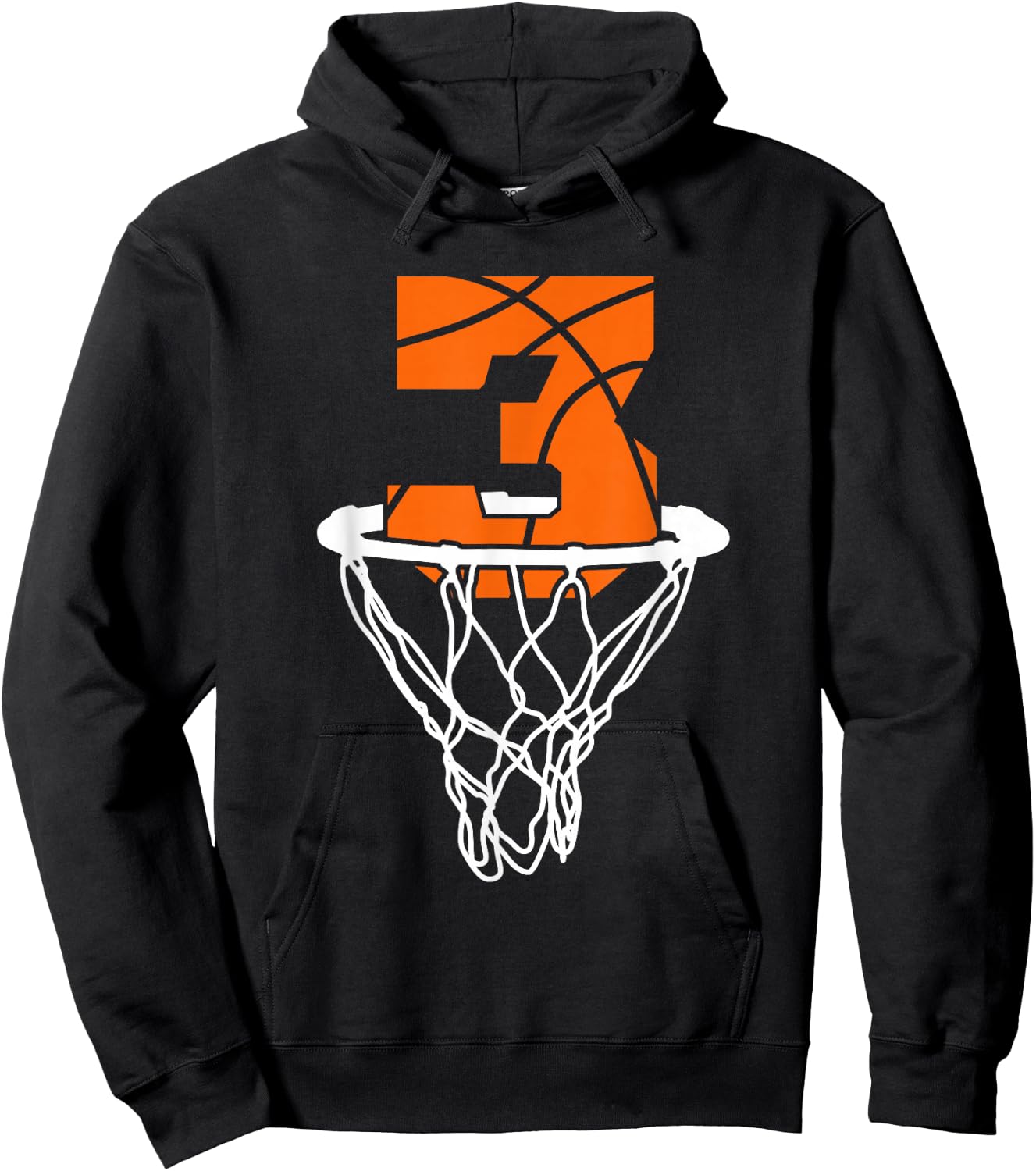 Cool Birthday Number Three Basketball Gift Shirt, Basketball Hoodie - Hoodie | Black