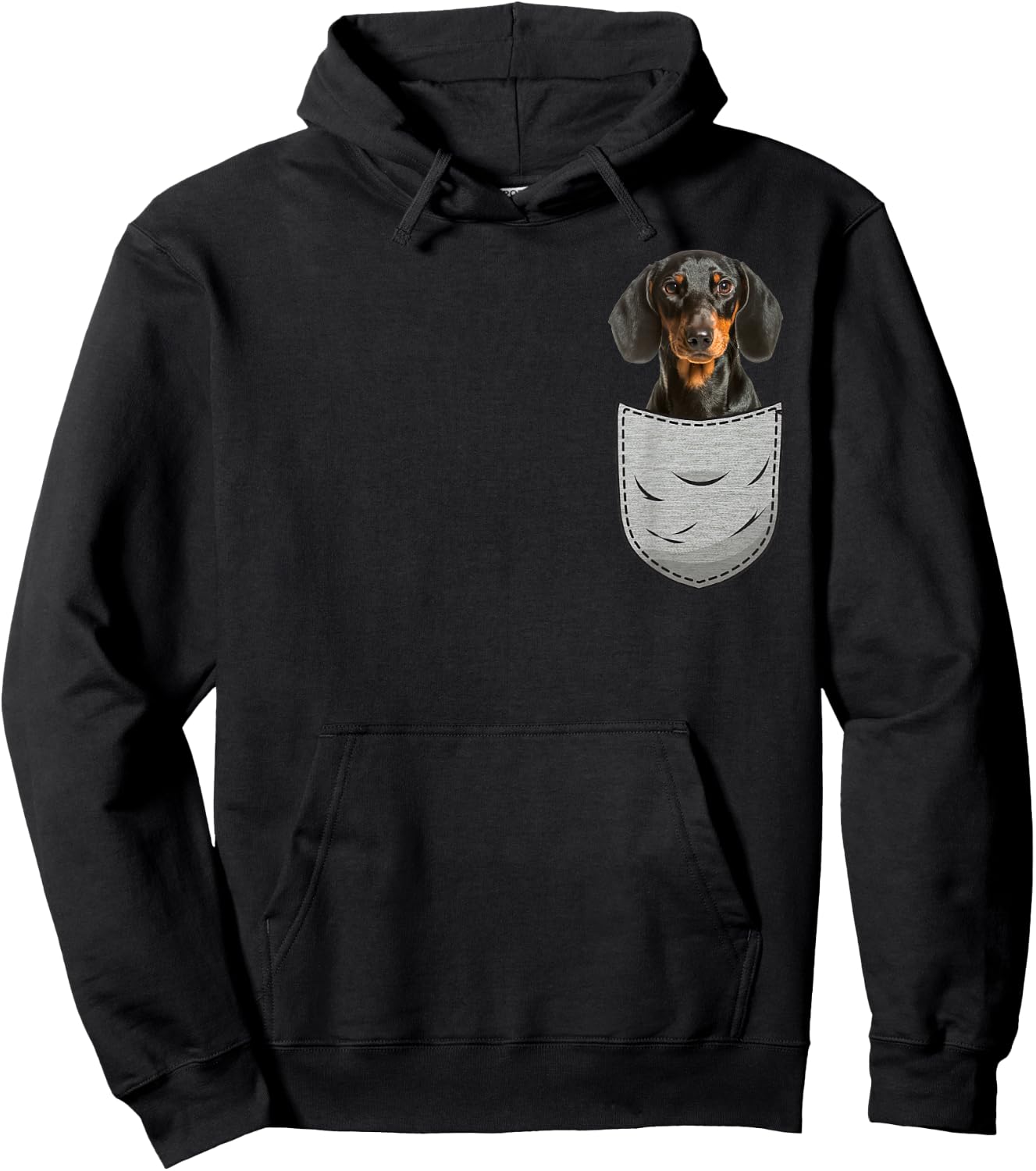 Dachshund Cap Dachshund Chest Bag Pocket Dog Owners Hoodie - Hoodie | Black