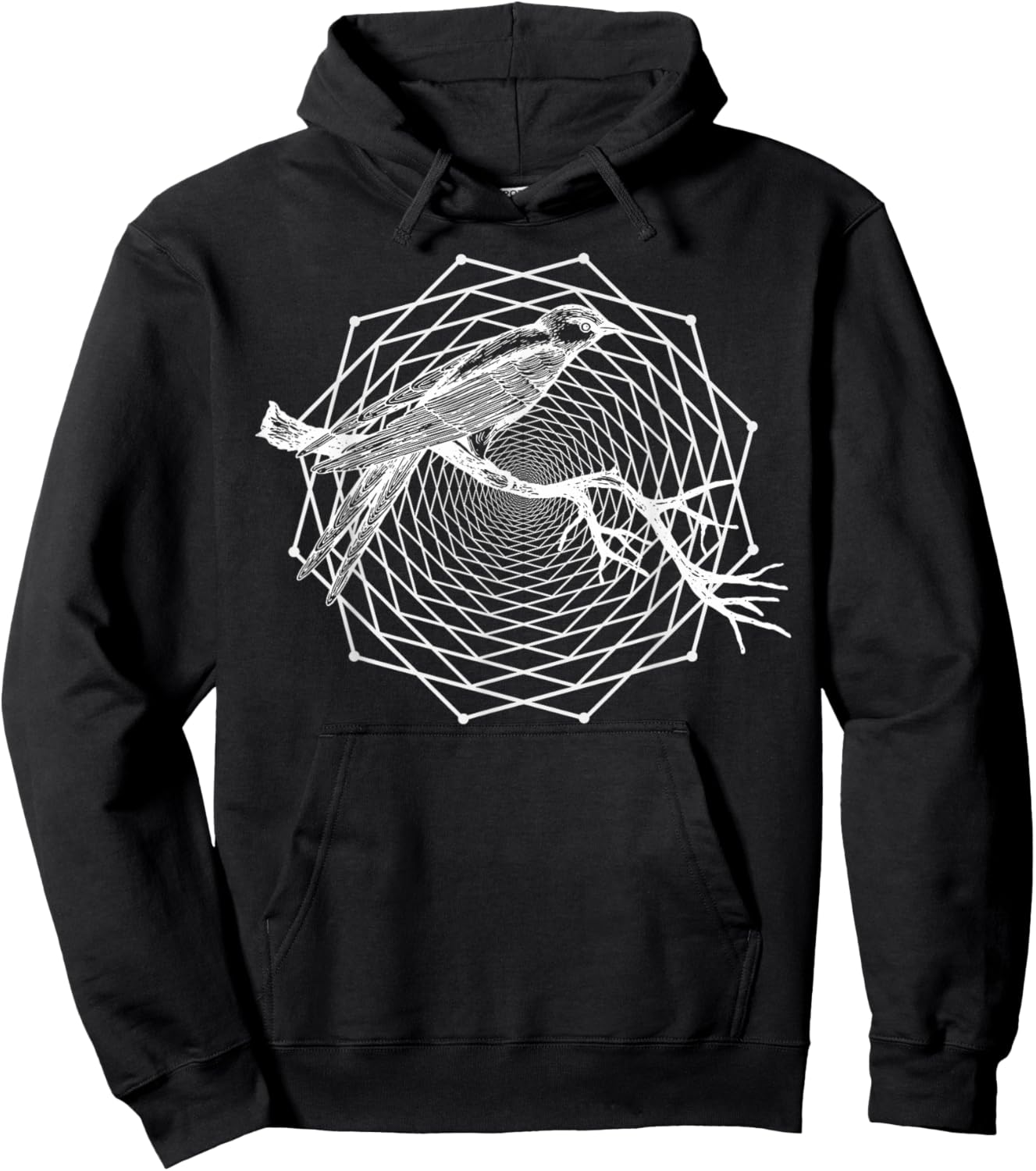The Dharma Store - Dodeca Fractal Bird - Sacred Geometry Hoodie - Hoodie | Black