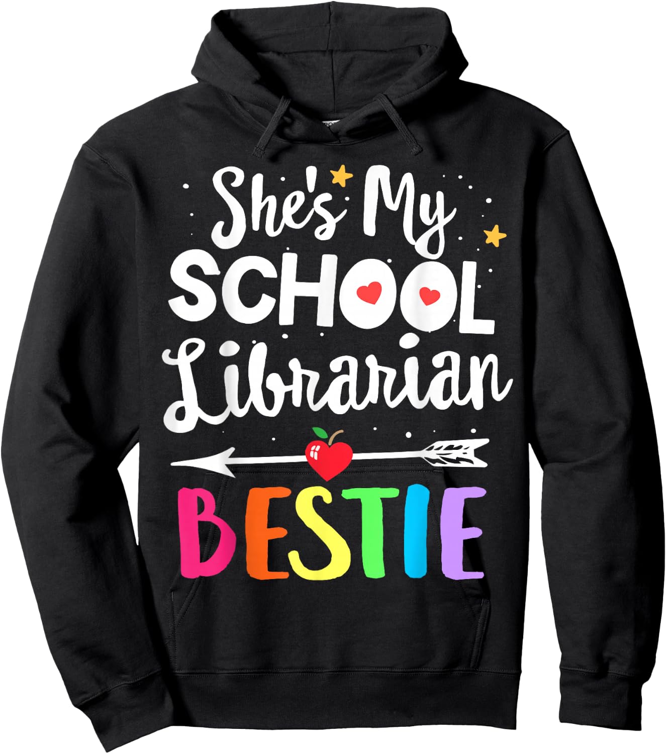 Matching School Librarian Best Friend She's My Bestie Hoodie - Hoodie | Black