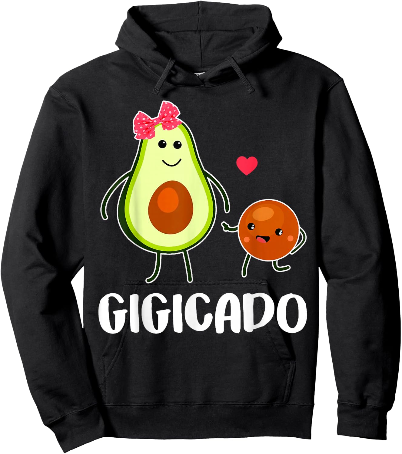Gigicado Cute Avocado Pregnant Grandma Women Gifts Hoodie - Hoodie | Black