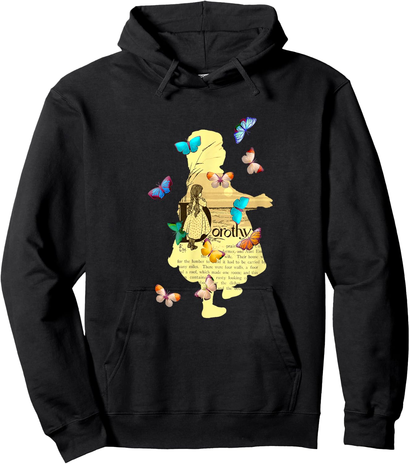 Dorothy Gale Wizard of Oz, Vintage Fairy Tale Book Art Style Hoodie - Hoodie | Black