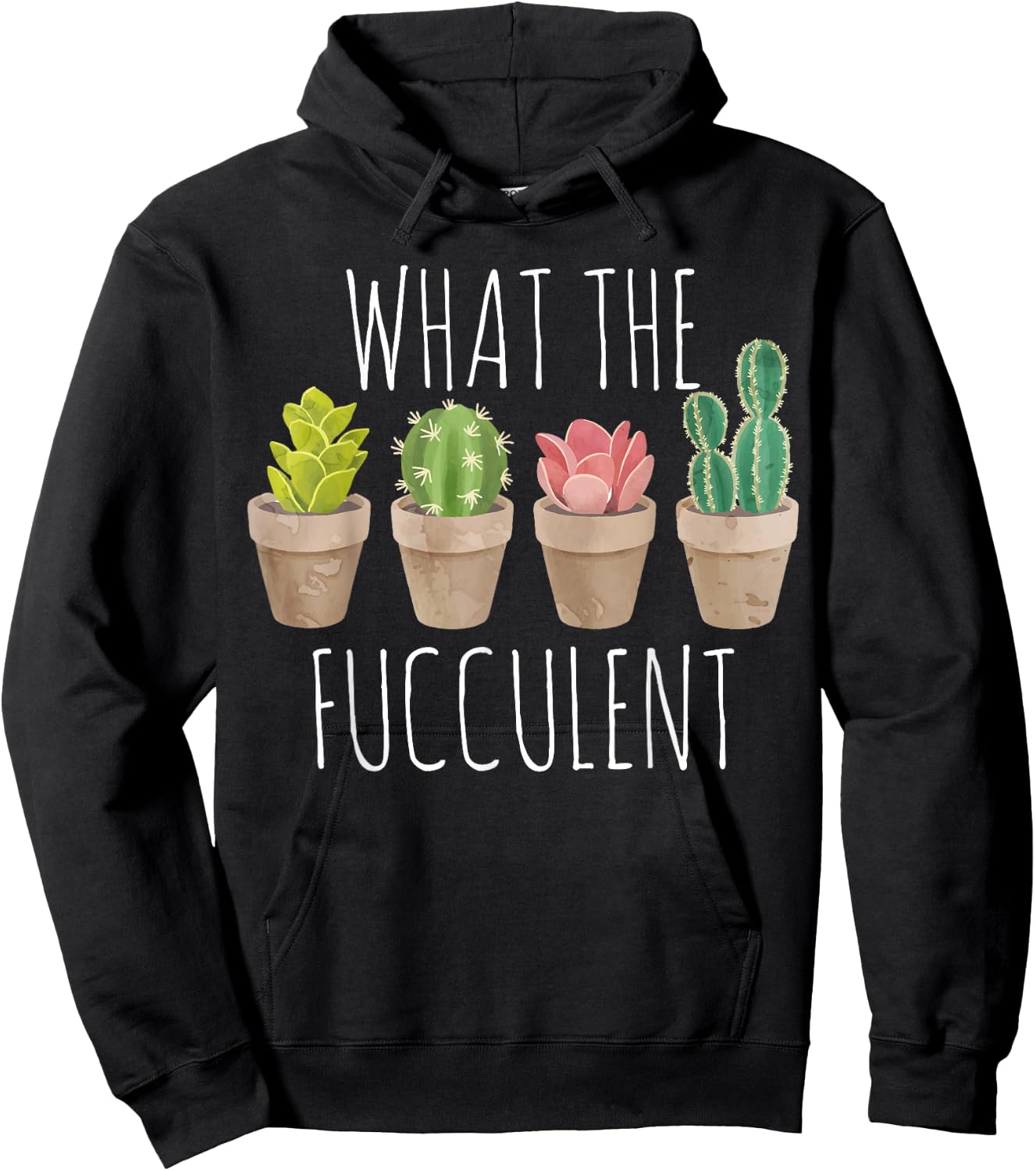 What The Fucculent Succulent WTF Succulent Hoodie - Hoodie | Black