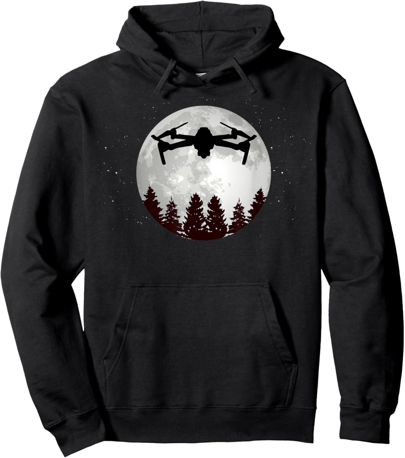 Drone Pilot -Full Moon- Funny FPV Drone Quadcopter Hoodie - Hoodie | Black