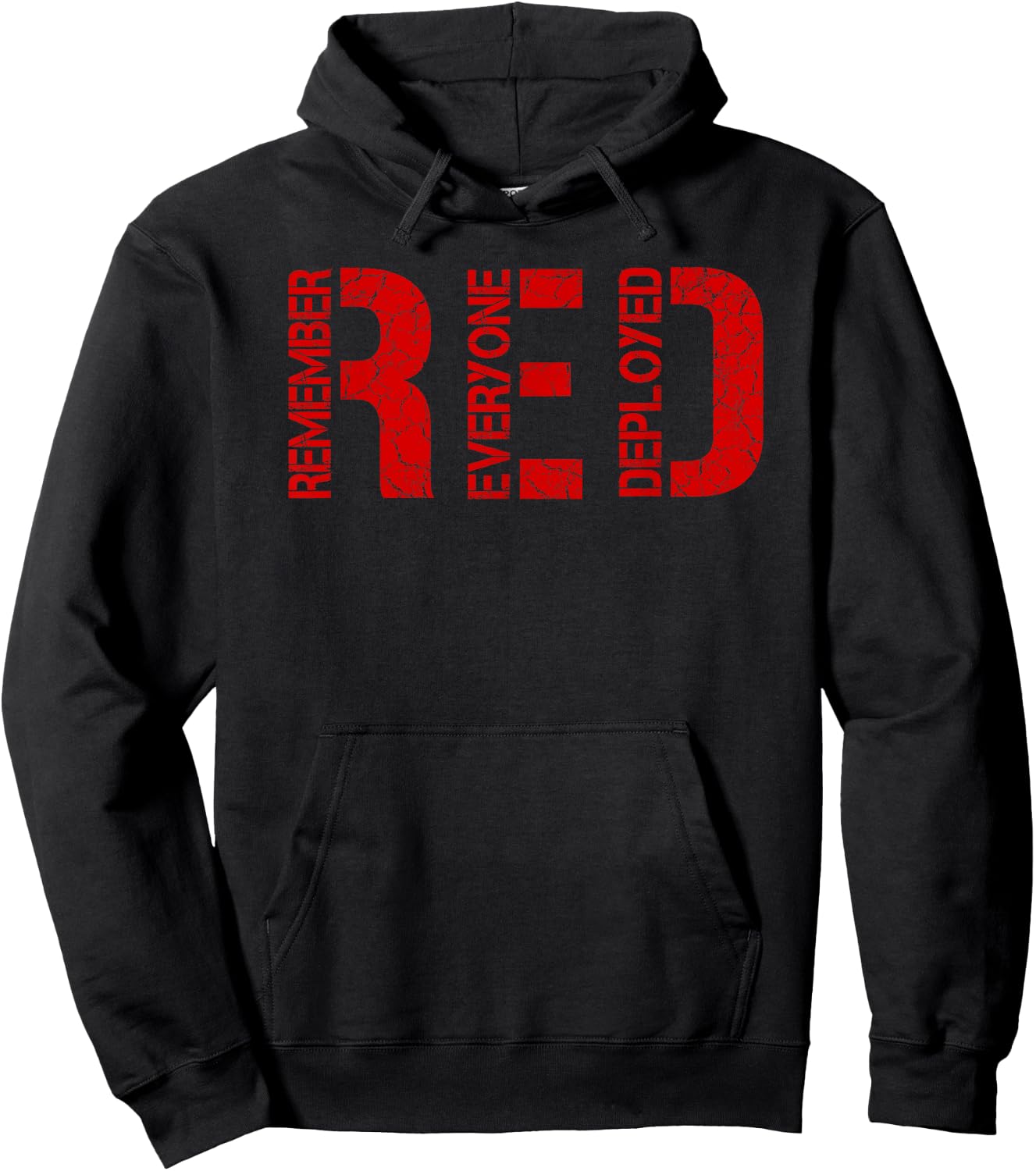 Red Friday Military Veteran Remember Everyone Deployed Hoodie - Hoodie | Black