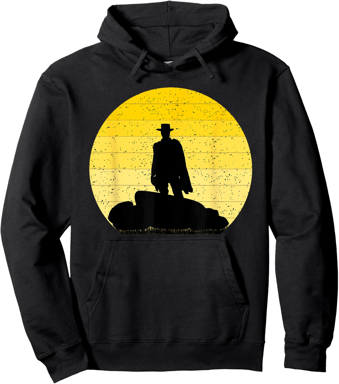 western Lone Cowboy Rancher Poncho Shirt Hoodie - Hoodie | Black