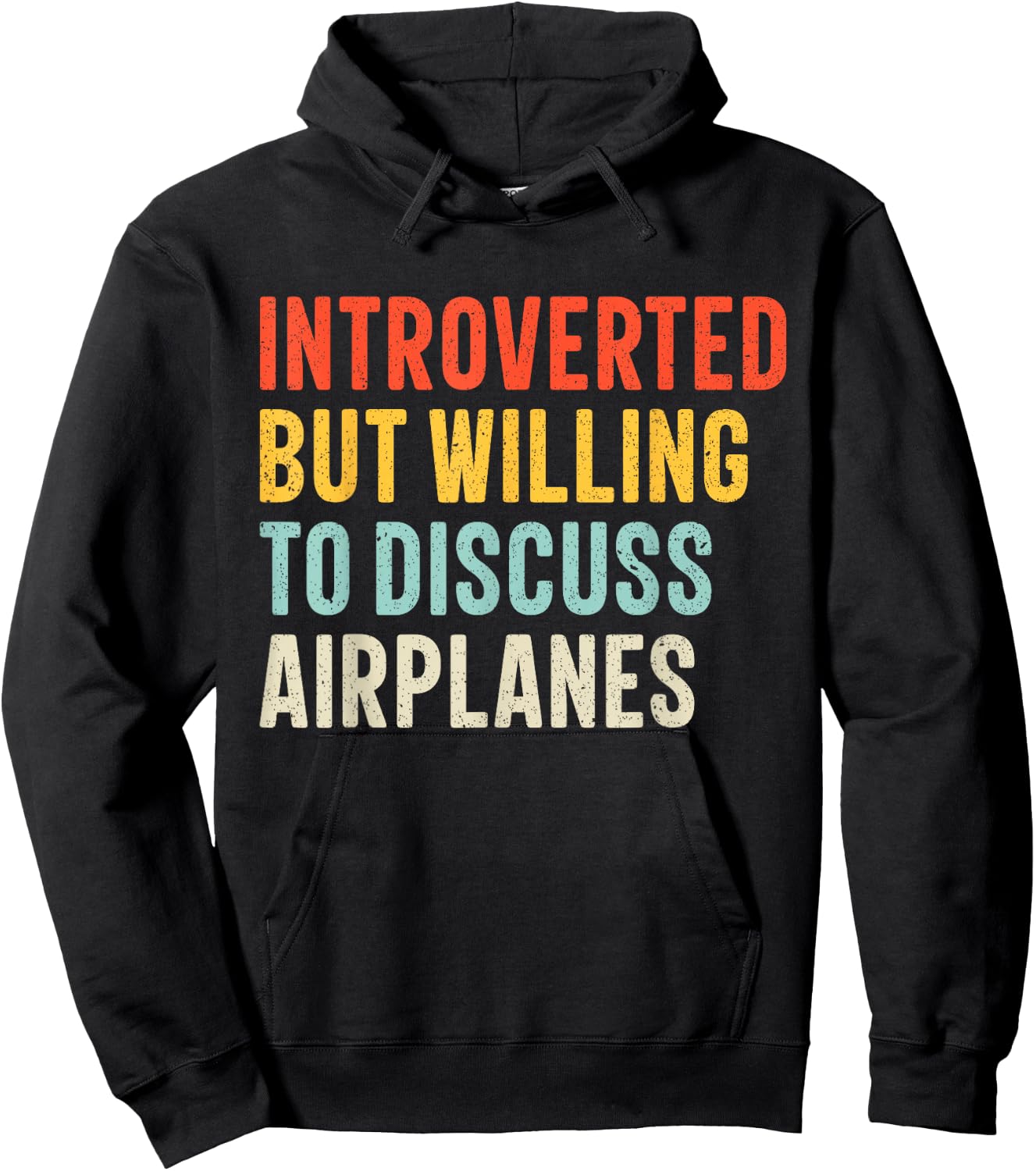 Introverted but Willing to Discuss Airplanes Women Men Retro Hoodie - Hoodie | Black