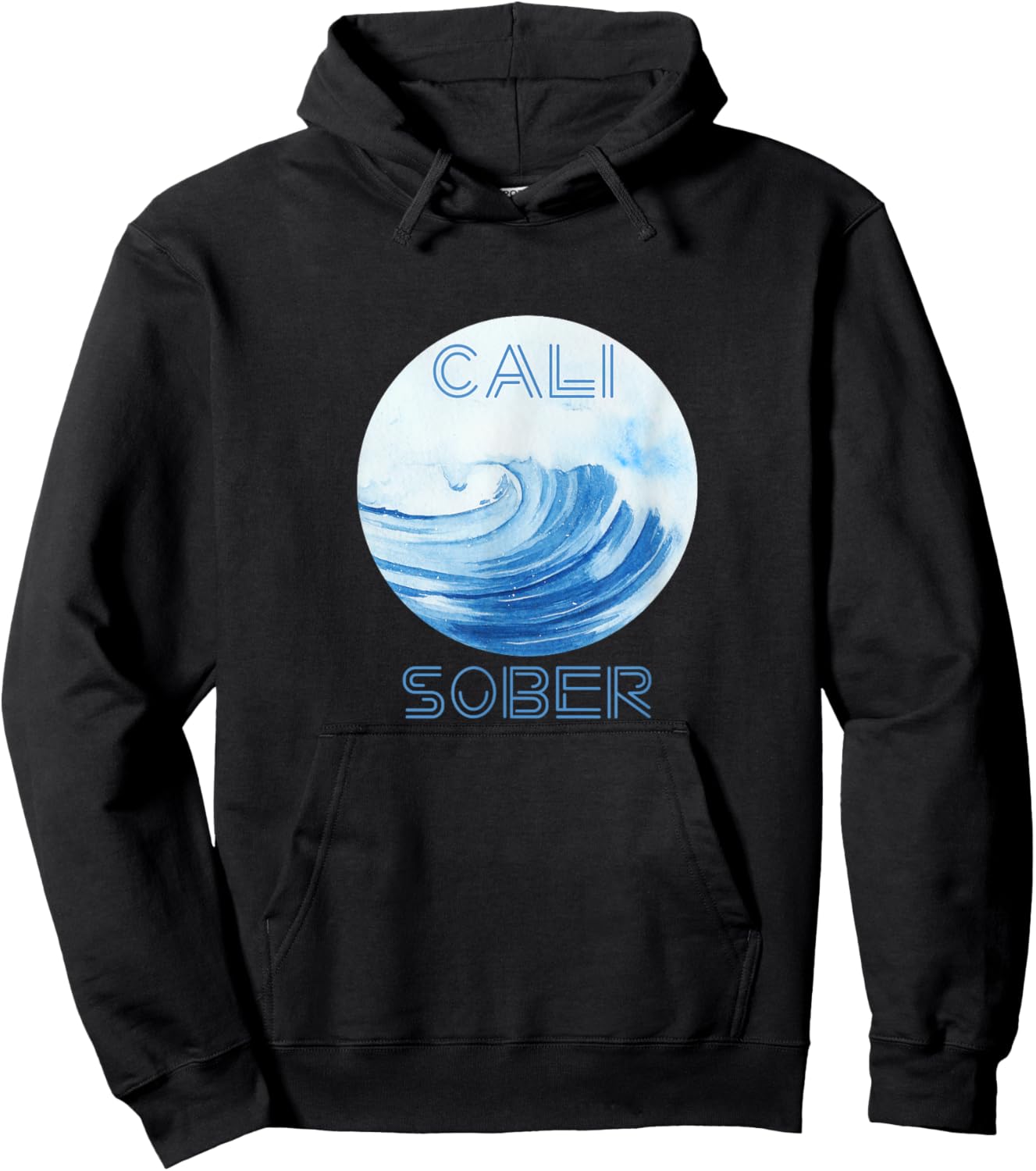 California Sober with Cool Surf Waves - Cali Sober Hoodie - Hoodie | Black