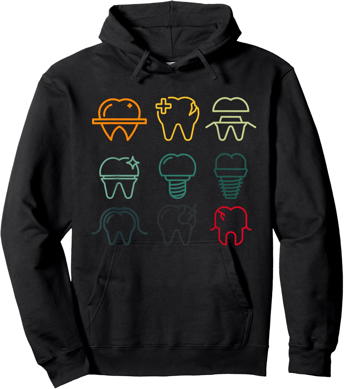 Retro Teeth Dentist Practice Dentistry Dental Aid Hoodie - Hoodie | Black