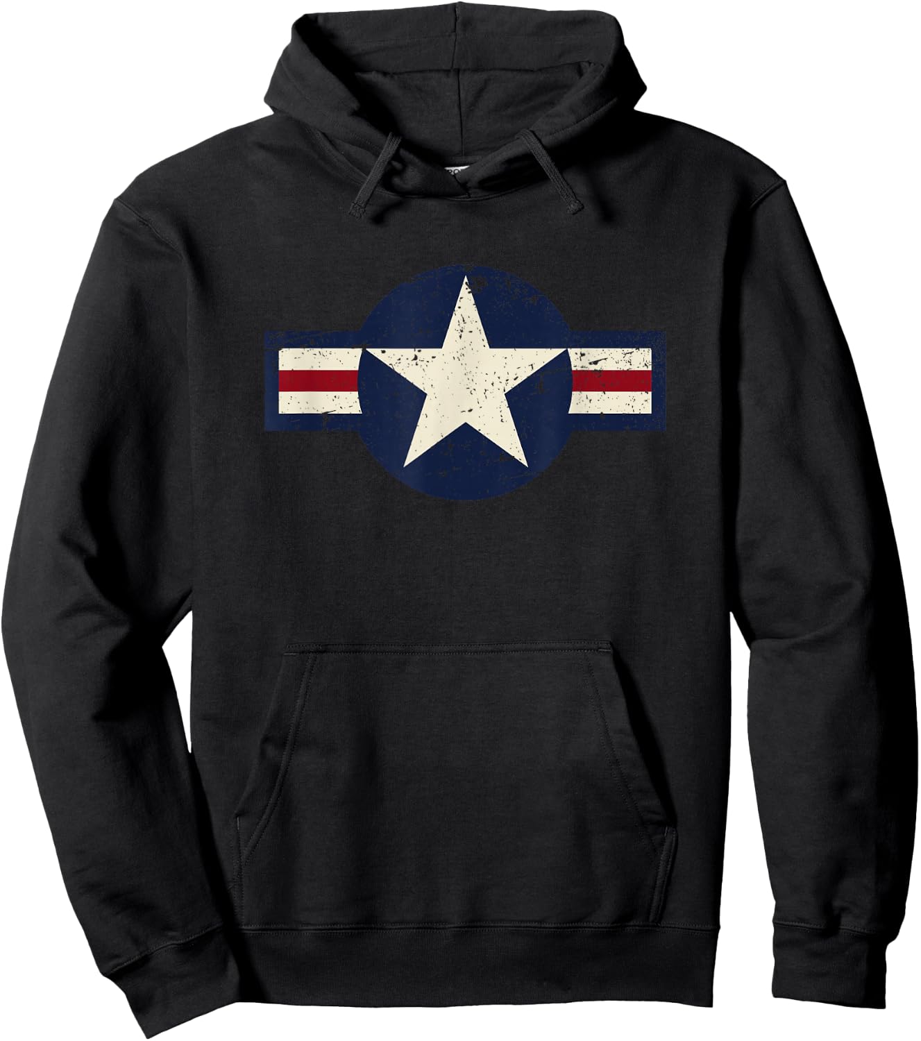 Vintage 1947 to Present Style US Military Aviation Roundel Hoodie - Hoodie | Black