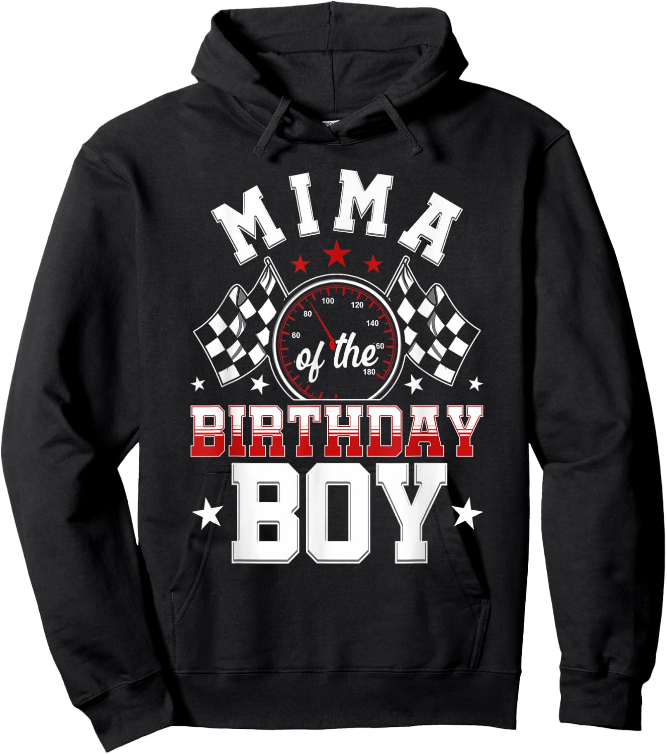 Race Car Party Mima of The Birthday Boy Racing Family Hoodie - Hoodie | Black