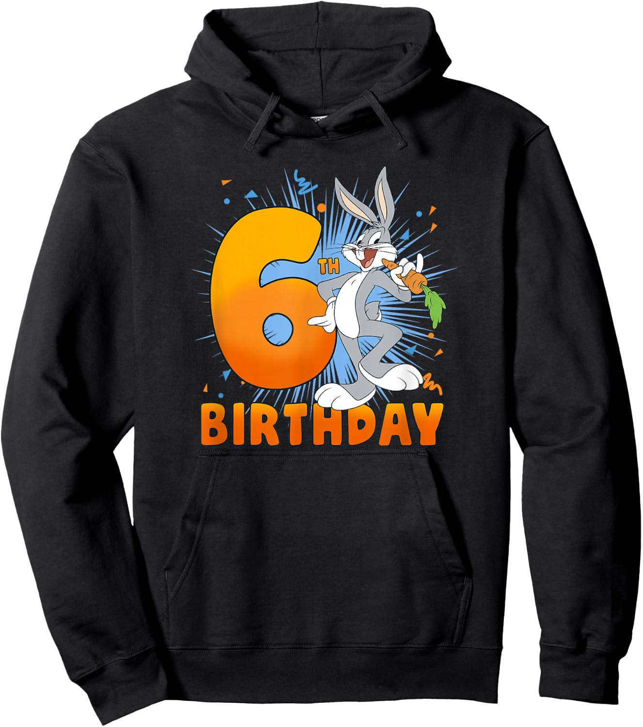 Looney Tunes Bugs Bunny 6th Birthday Hoodie - Hoodie | Black