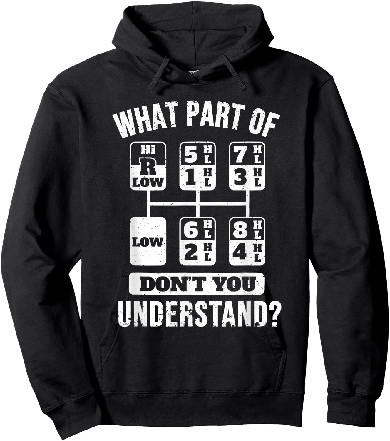 Funny Trucker Truck Driver Gear Stick Shift Hoodie - Hoodie | Black