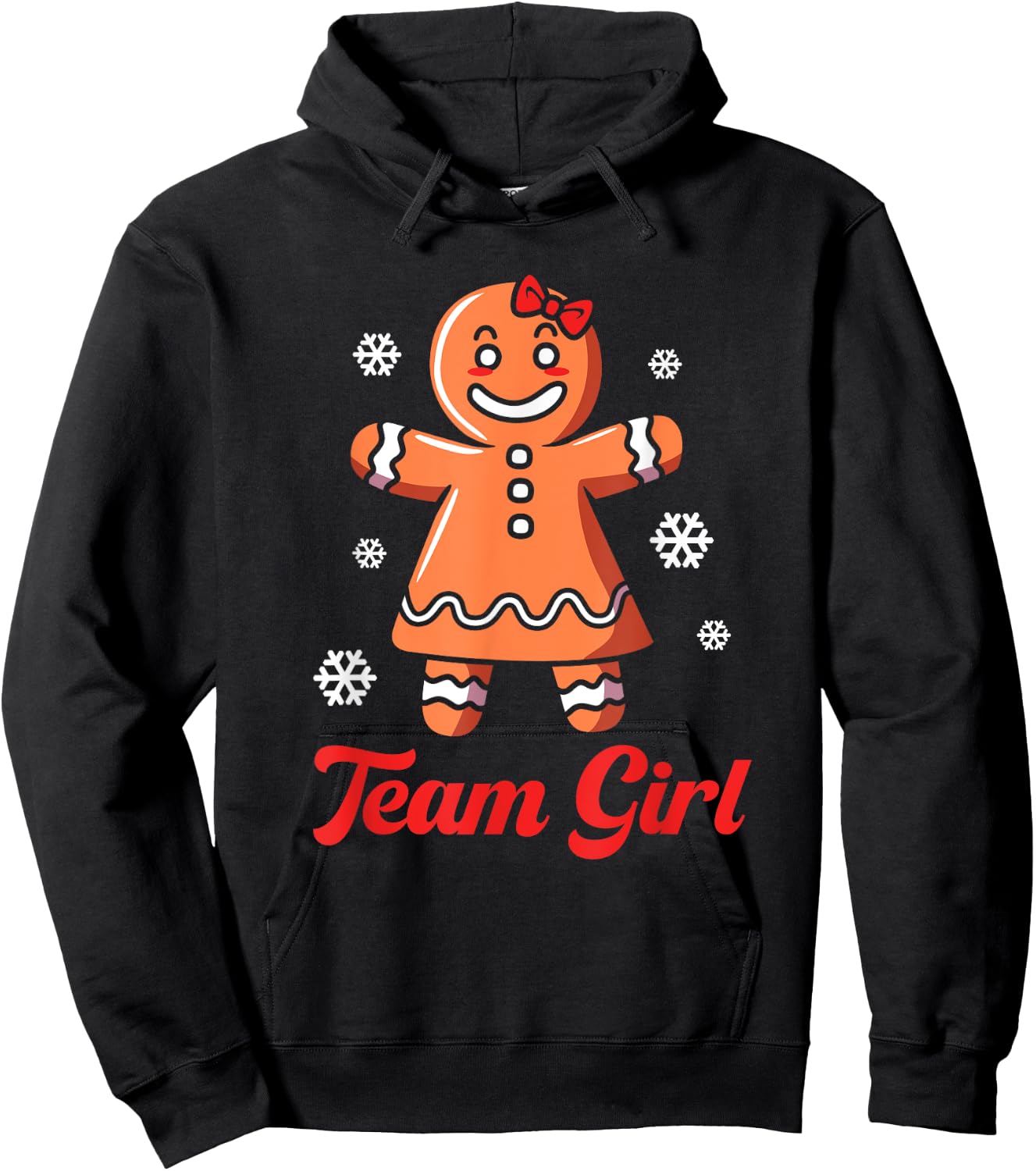 Christmas Gingerbread Team Girl Gender Reveal Hoodie - Hoodie | Black