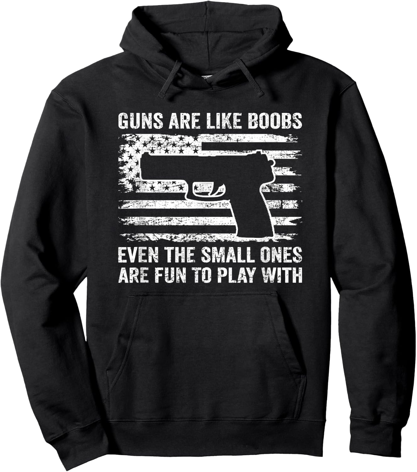 Guns Are Like Boobs - Funny Titties Gun Pistol Owner Joke Hoodie - Hoodie | Black