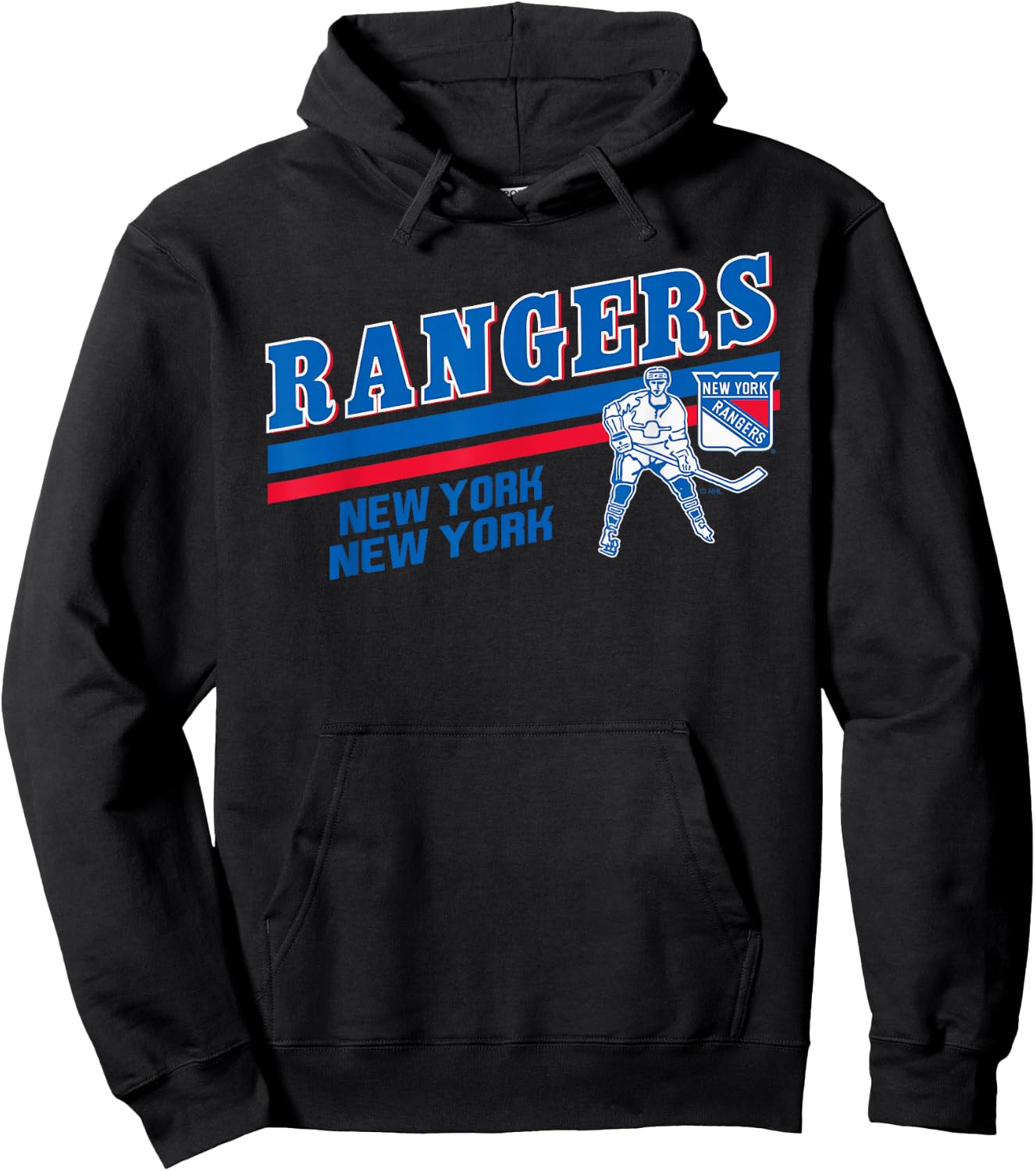 New York Rangers Player Black Officially Licensed Hoodie - Hoodie | Black