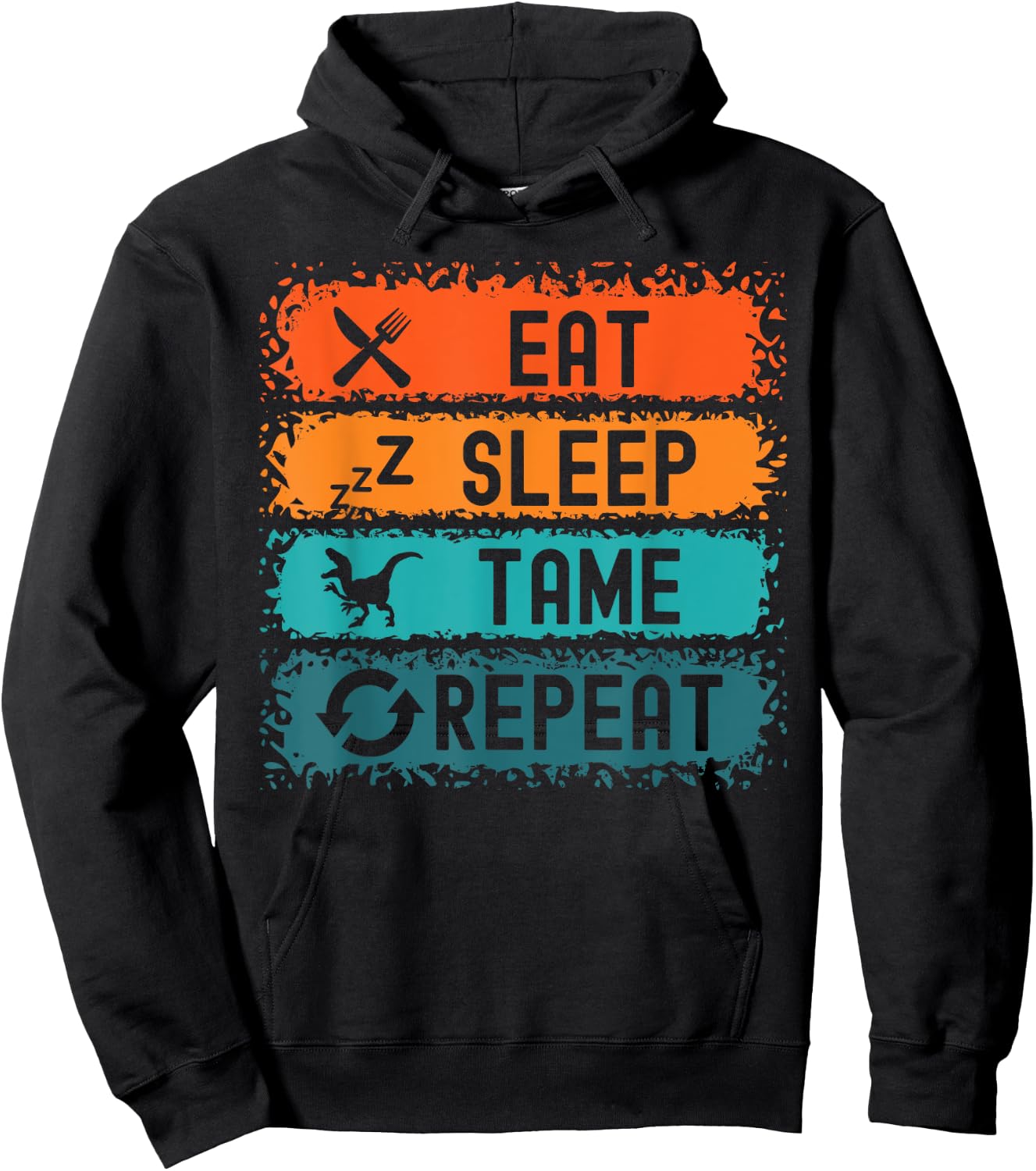 Eat Sleep Tame Repeat Gamer Dinosaur Trex Lover Hoodie - Hoodie | Black