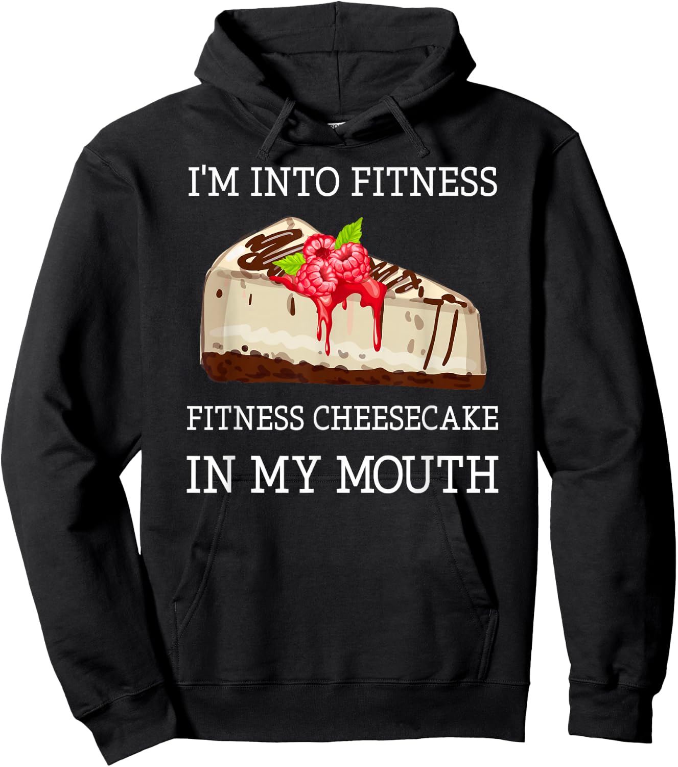 Fitness Cheesecake Funny Cheesecake Pun Jokes Hoodie - Hoodie | Black