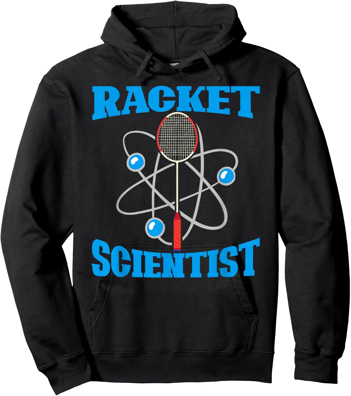 Racket Scientist Funny Badminton Sports Player Coach Graphic Hoodie - Hoodie | Black