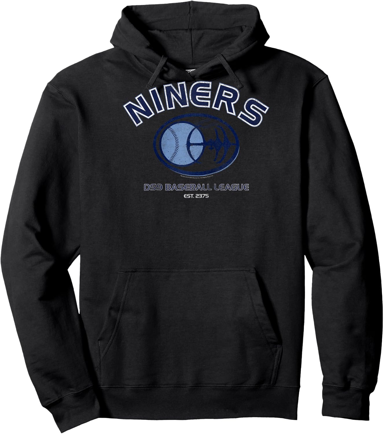 Star Trek: Deep Space Nine Niners Baseball League Logo Raglan Baseball Hoodie - Hoodie | Black