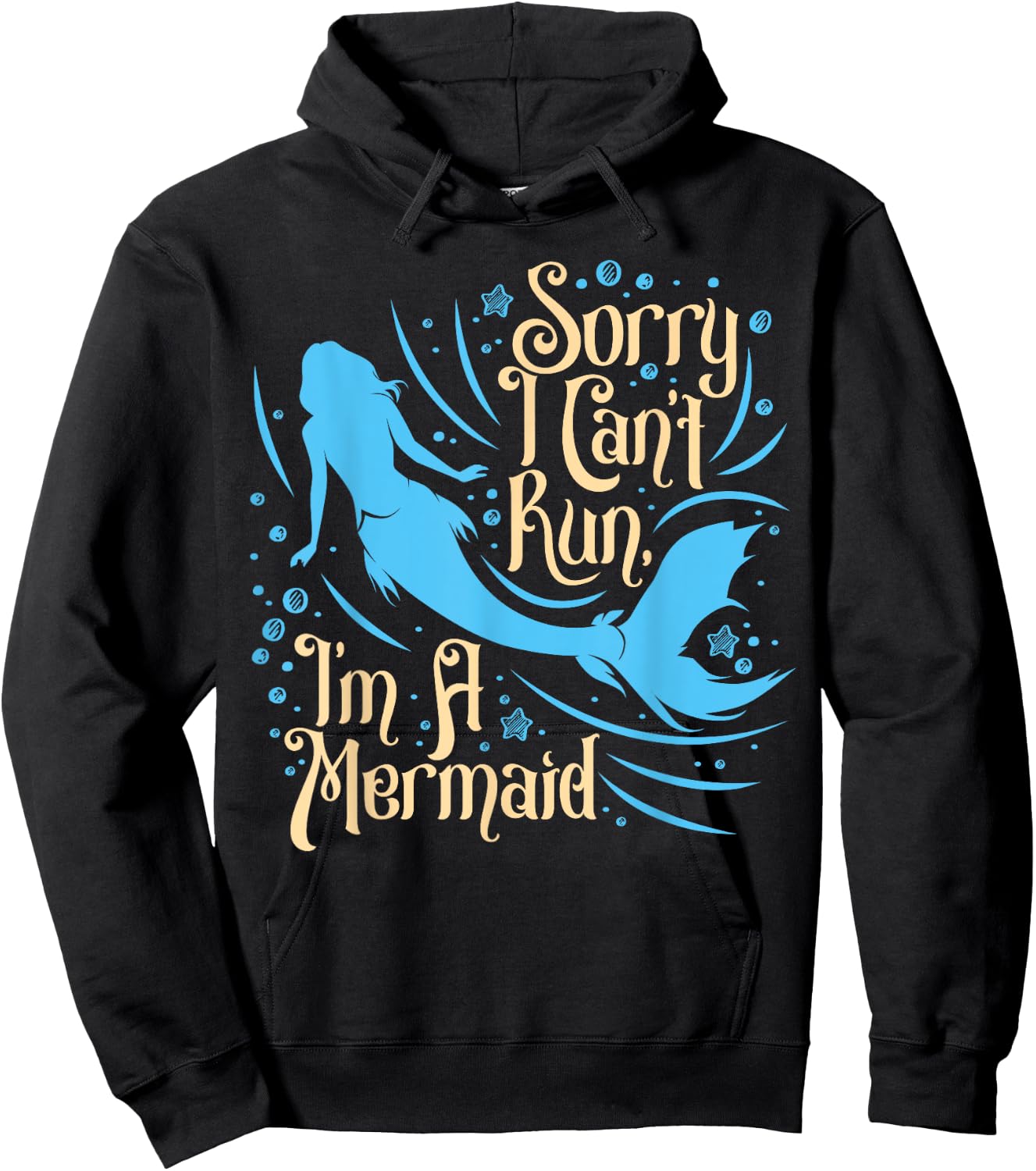 I Can't Run I'm A Mermaid , Funny Swim, Fun Beach Hoodie - Hoodie | Black