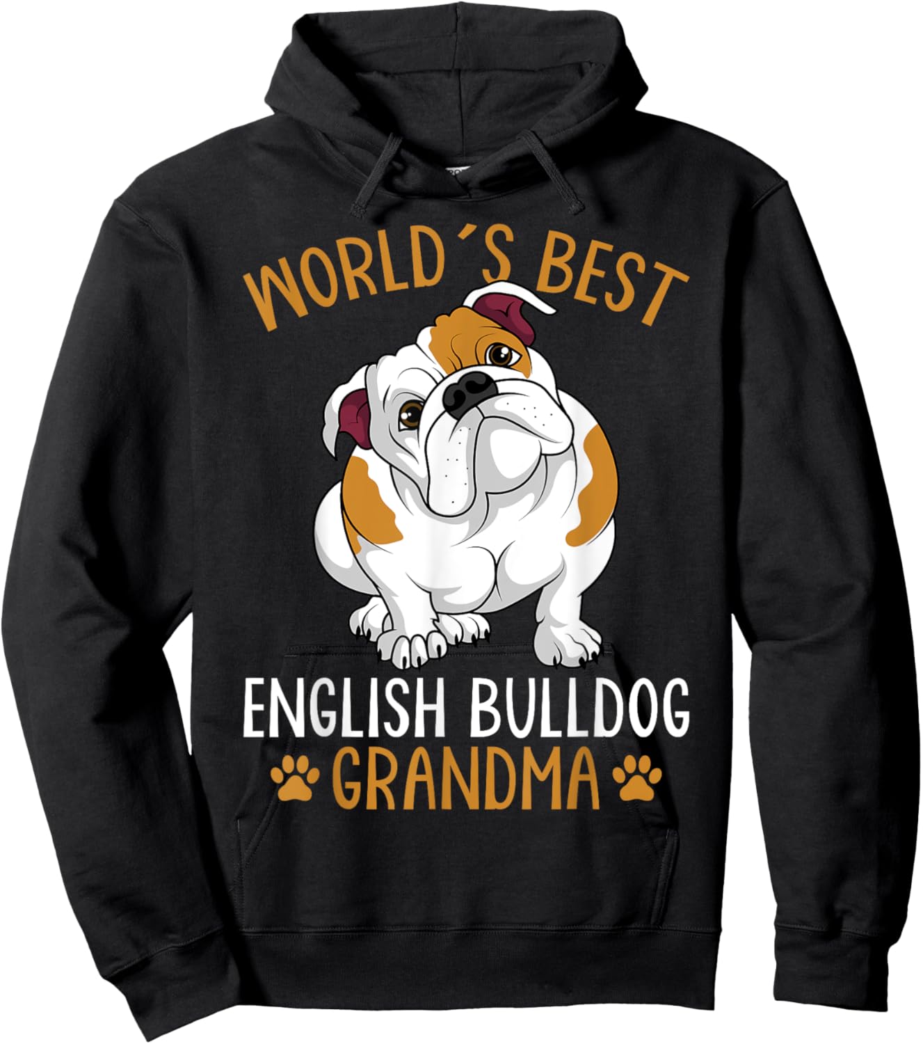World´s Best English Bulldog Grandma Dog Owner Funny Women Hoodie - Hoodie | Black