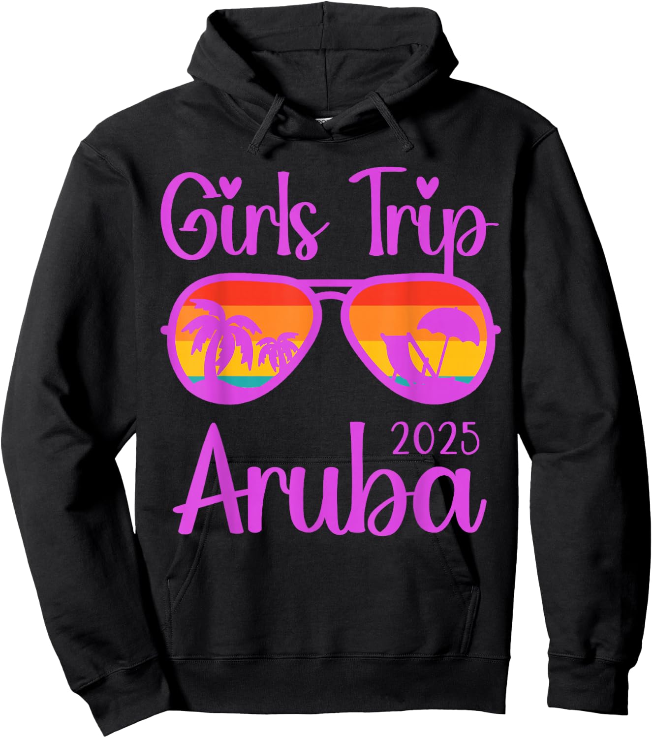 Girls Trip 2025 Aruba Caribbean Weekend Summer Hoodie - Hoodie | Black