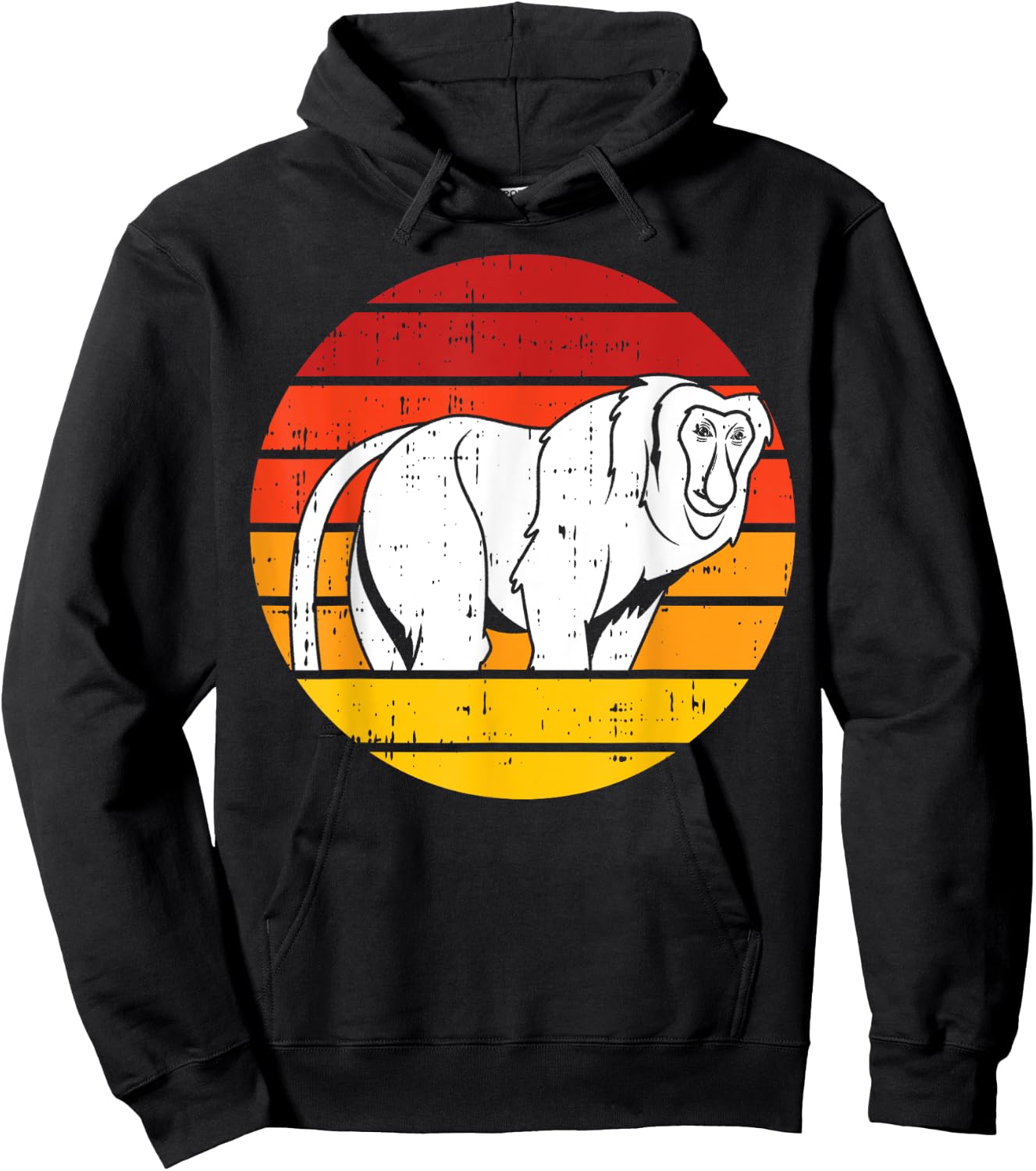Retro Proboscis Monkey Hoodie - Hoodie | Black