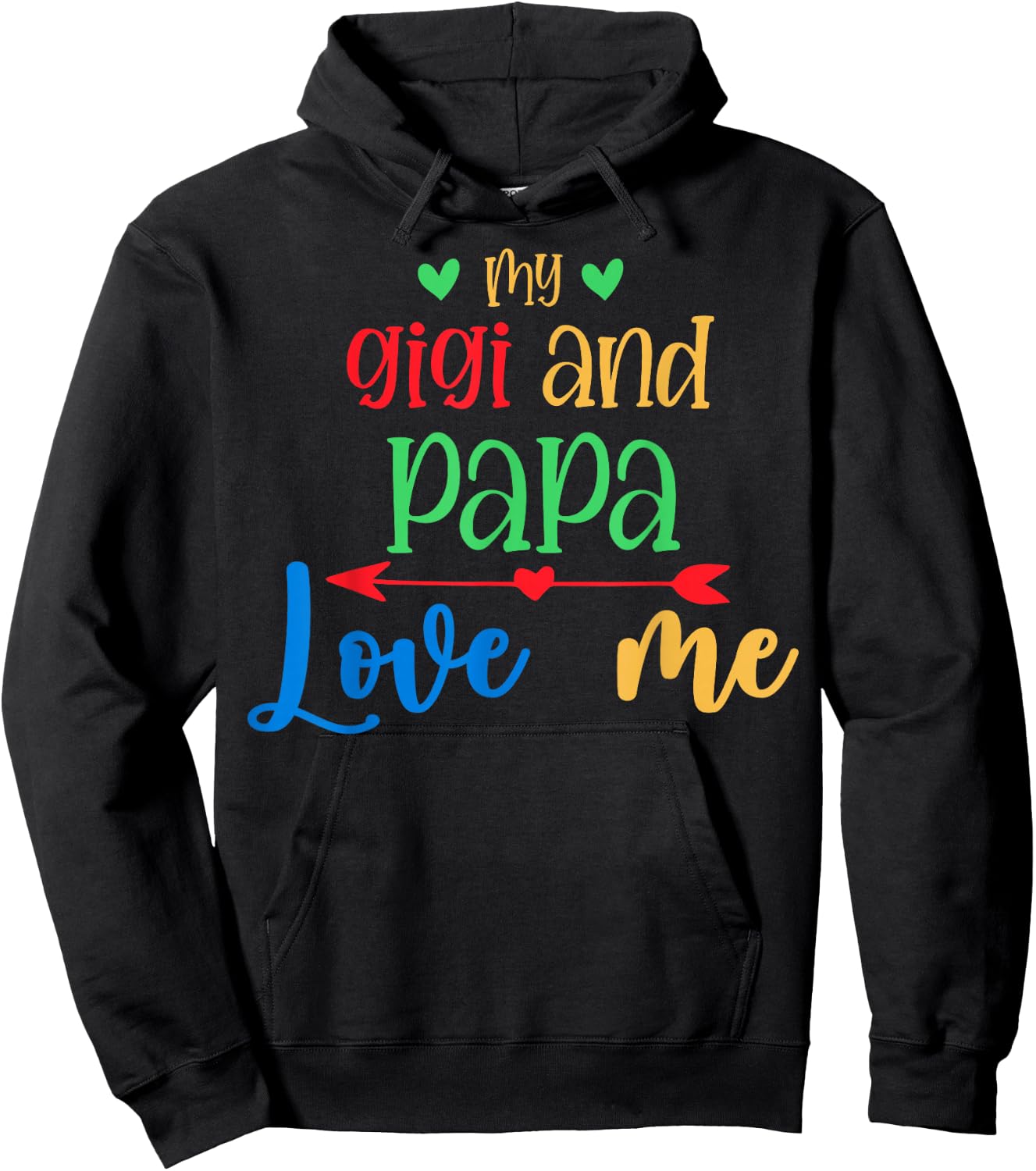 Cute Papa Loves Me My Gigi And Papa Love Me My Gigi Loves Me Hoodie - Hoodie | Black