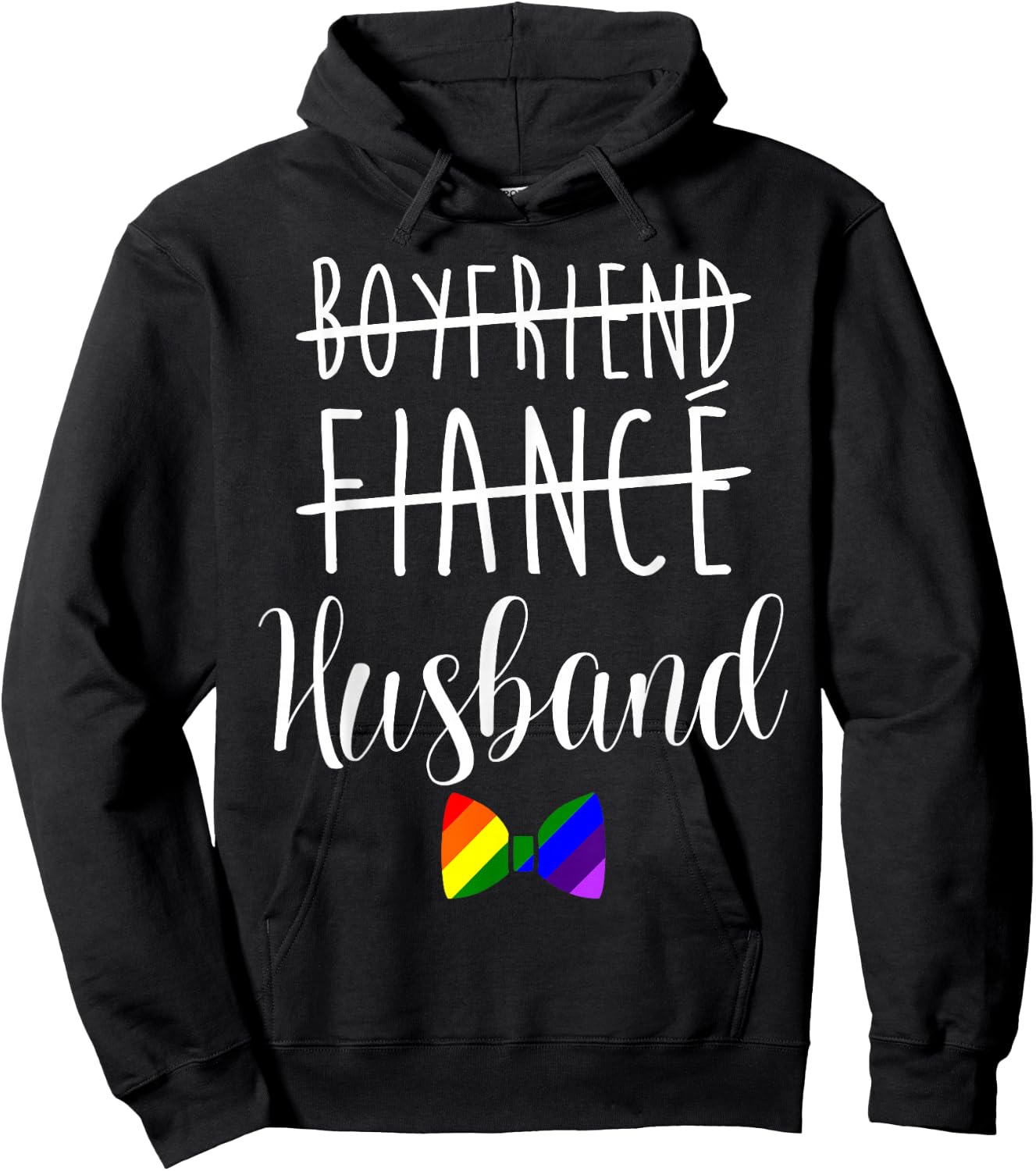 LGBT Pride Gay Bachelor Party Boyfriend Engagement Hoodie - Hoodie | Black