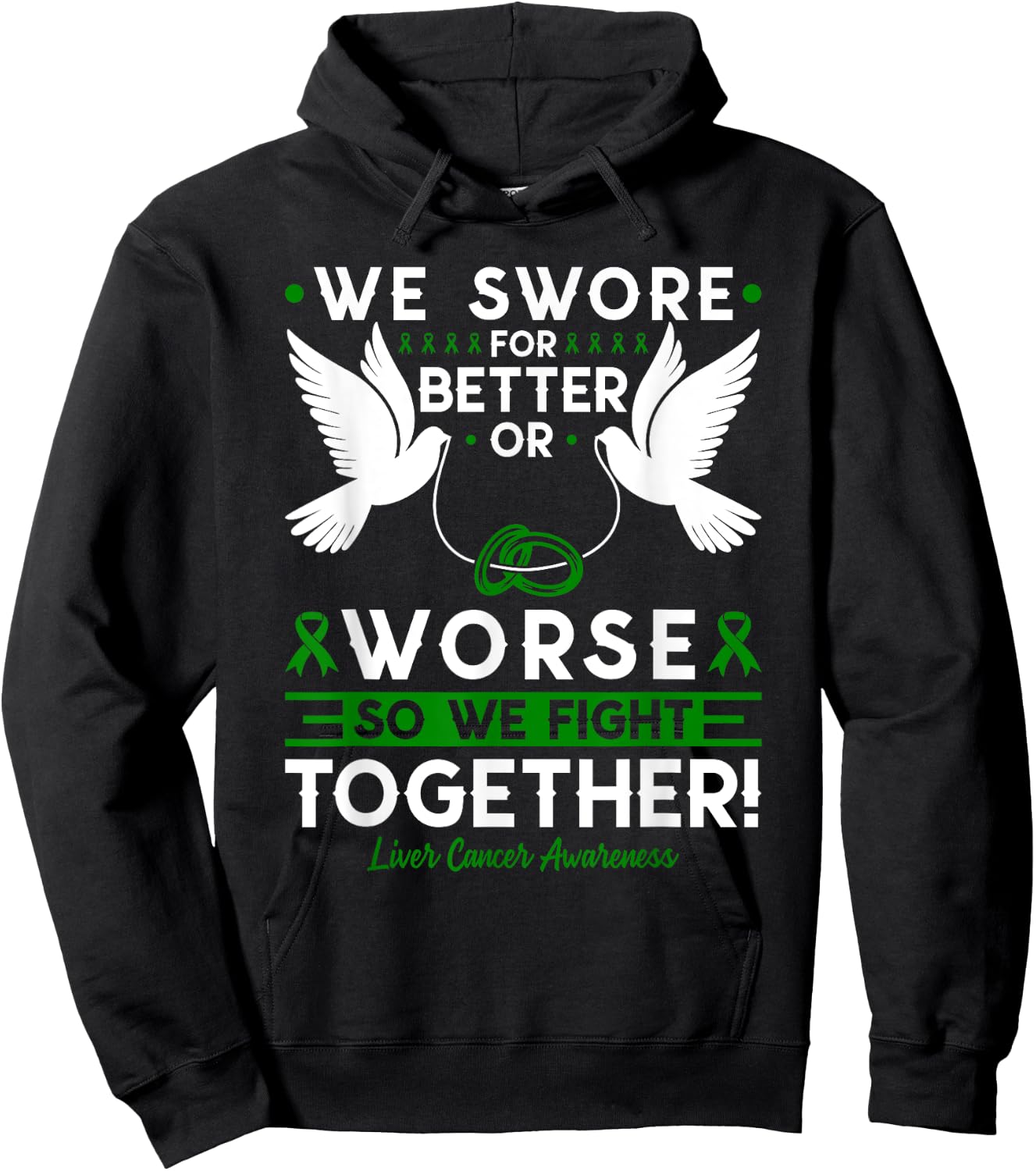 Liver Cancer Awareness Spouse Husband Wife Support Hoodie - Hoodie | Black