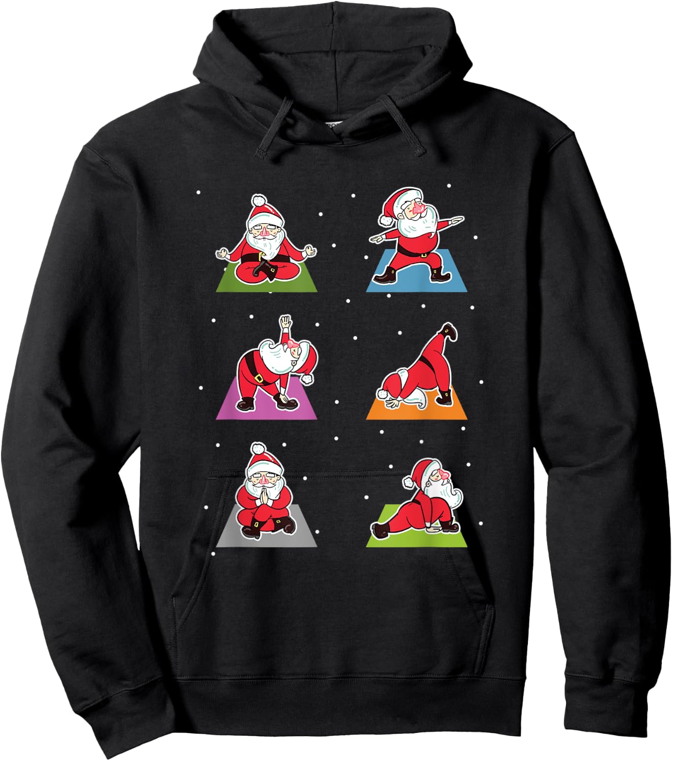 Christmas Yoga Santa Practice Yoga Xmas Meditation Hoodie - Hoodie | Black