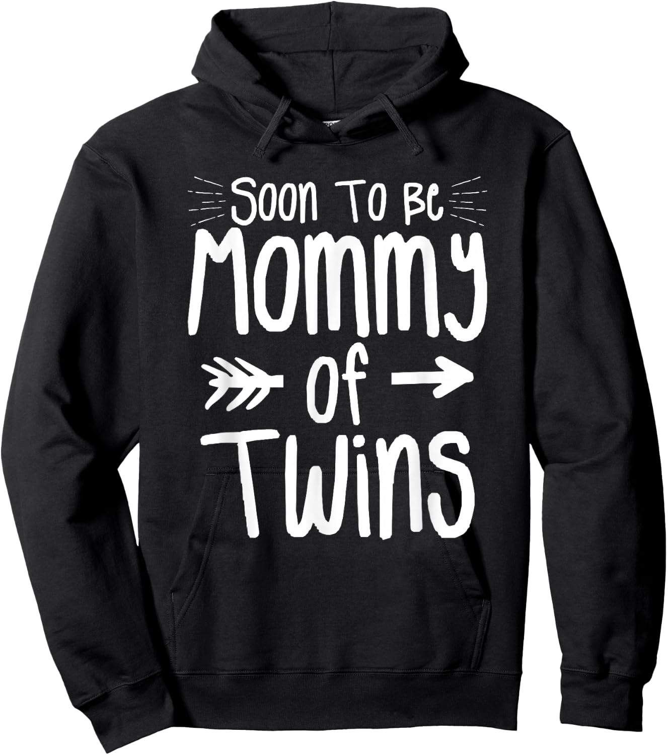 Soon To Be Mommy Of Twins Pregnancy Announcement Hoodie - Hoodie | Black