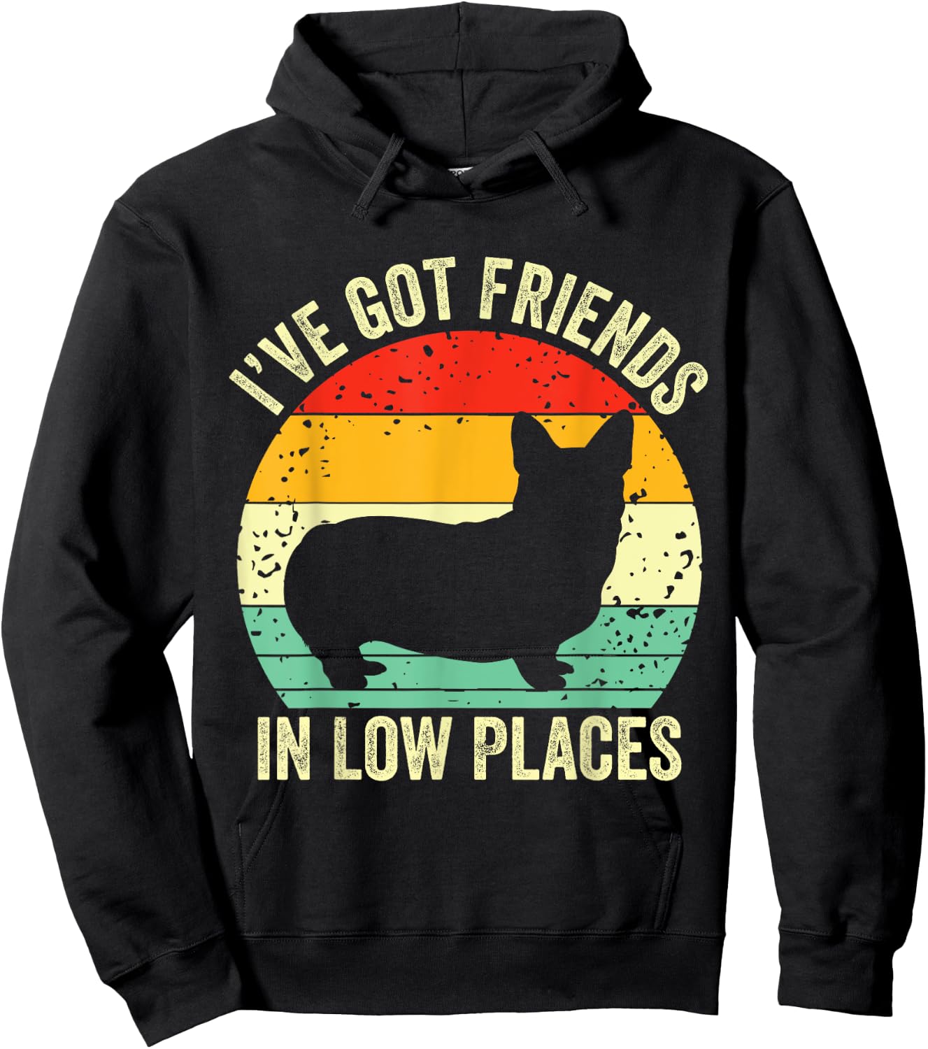 Corgi I've Got Friends In Low Places Pembroke Welsh Lover Te Hoodie - Hoodie | Black