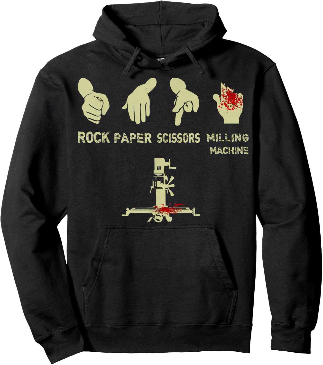 Machinist Funny Metal Worker Milling Machine Accident Pun Hoodie - Hoodie | Black