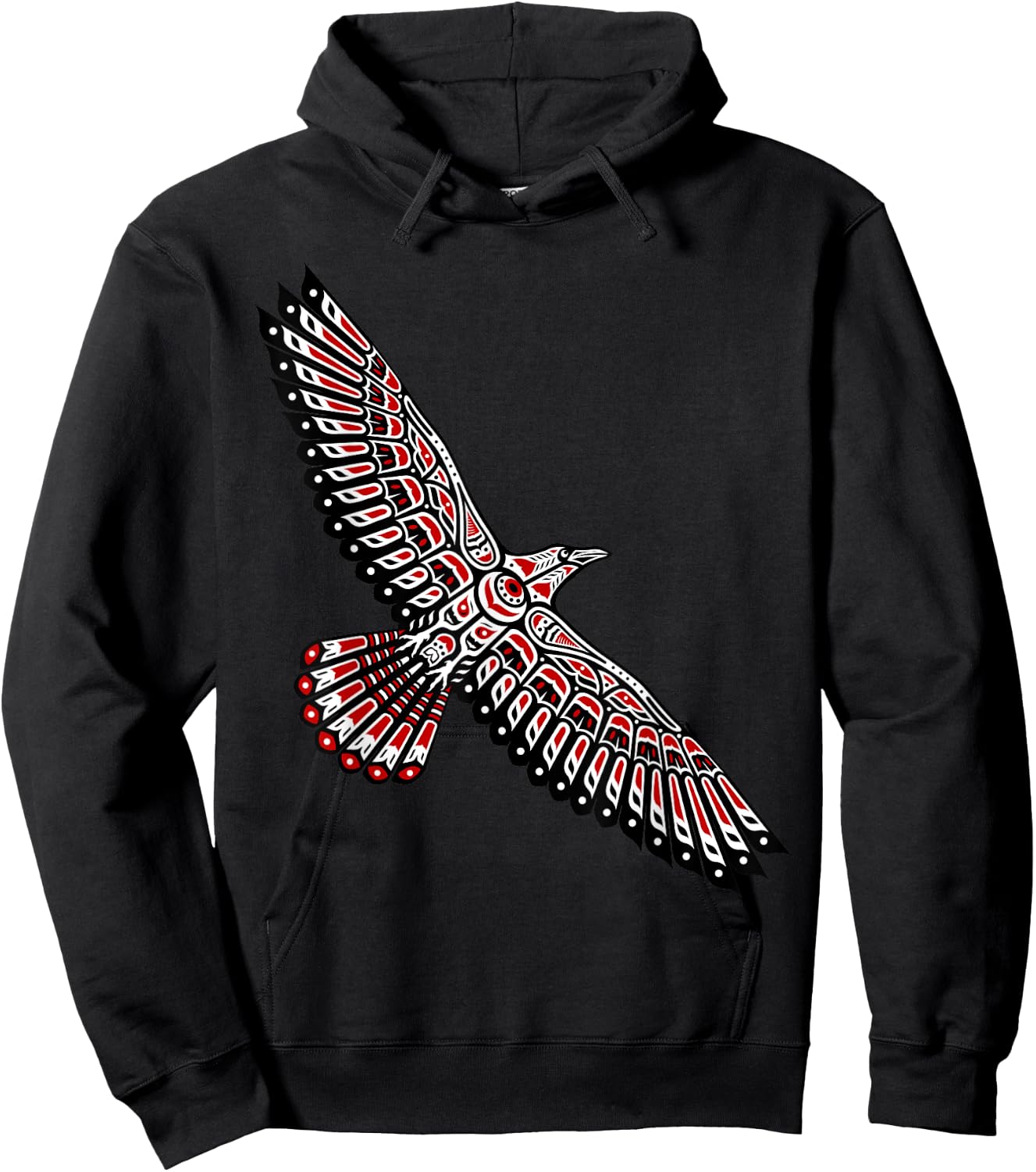 Raven Native American Indian Totem Northwest Coast Pacific Hoodie - Hoodie | Black