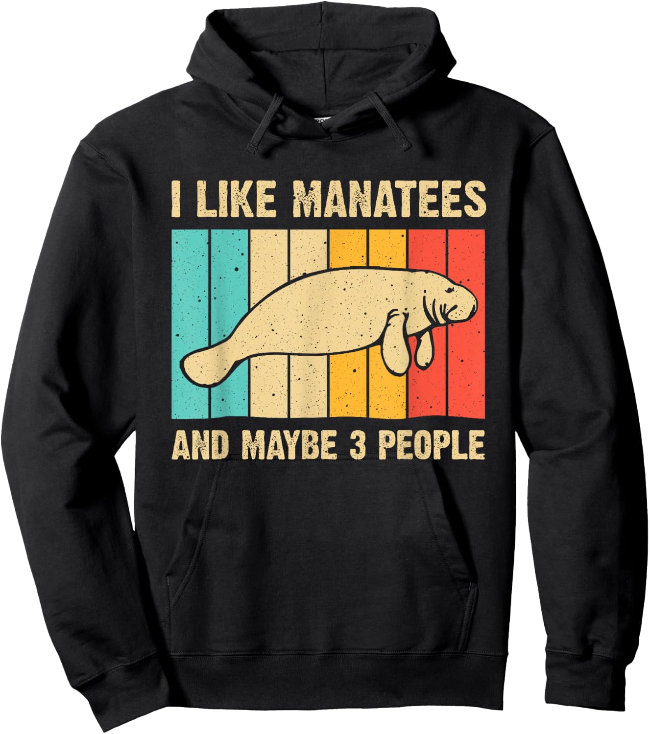 Funny Manatee Art Women Sea Cow Monster Fish Lover Hoodie - Hoodie | Black