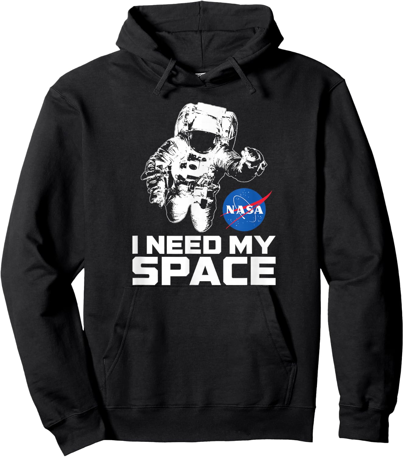 NASA Logo - I Need My Space Shirt with Astronaut Hoodie - Hoodie | Black